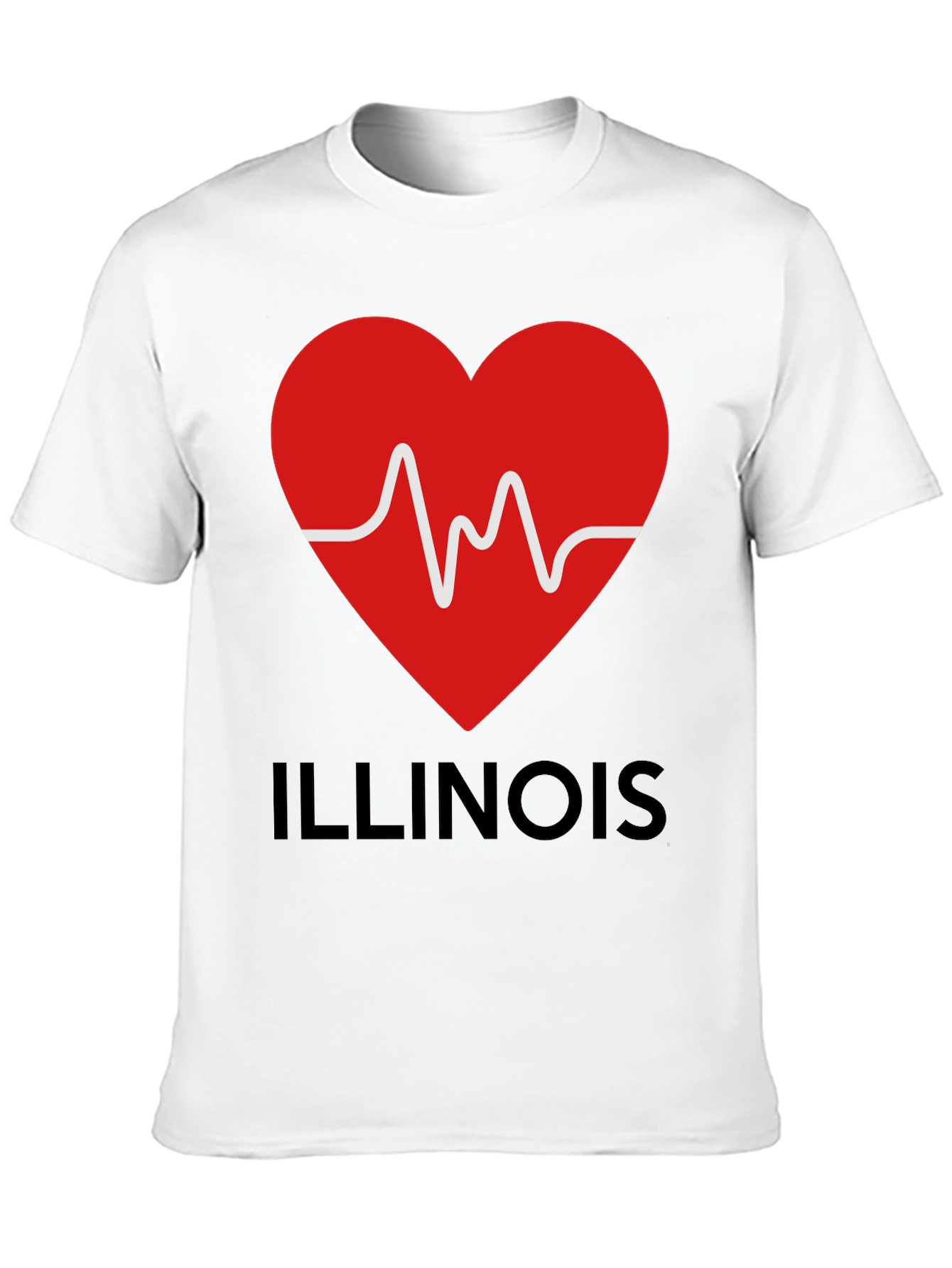 Illinois Heartbeat T-Shirt - Black