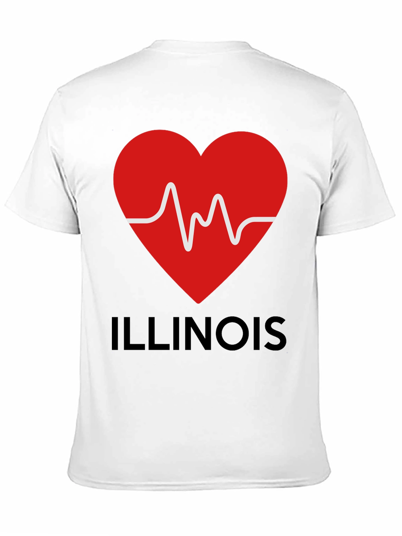 Illinois Heartbeat T-Shirt - Black