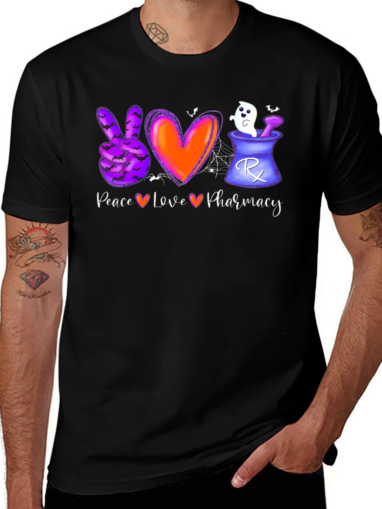 Halloween Peace Love Pharmacy T-Shirt
