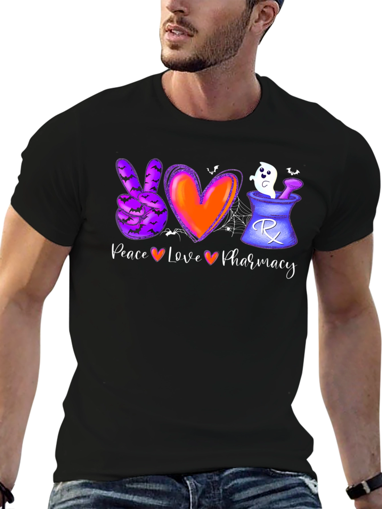 Halloween Peace Love Pharmacy T-Shirt