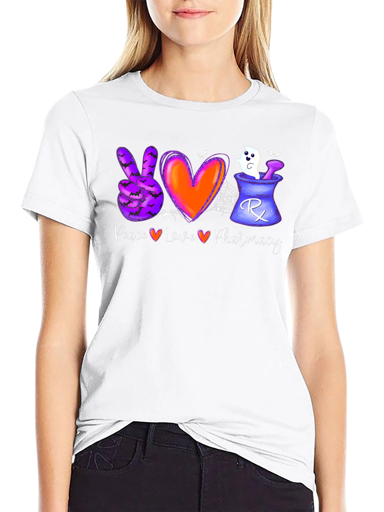 Halloween Peace Love Pharmacy T-Shirt