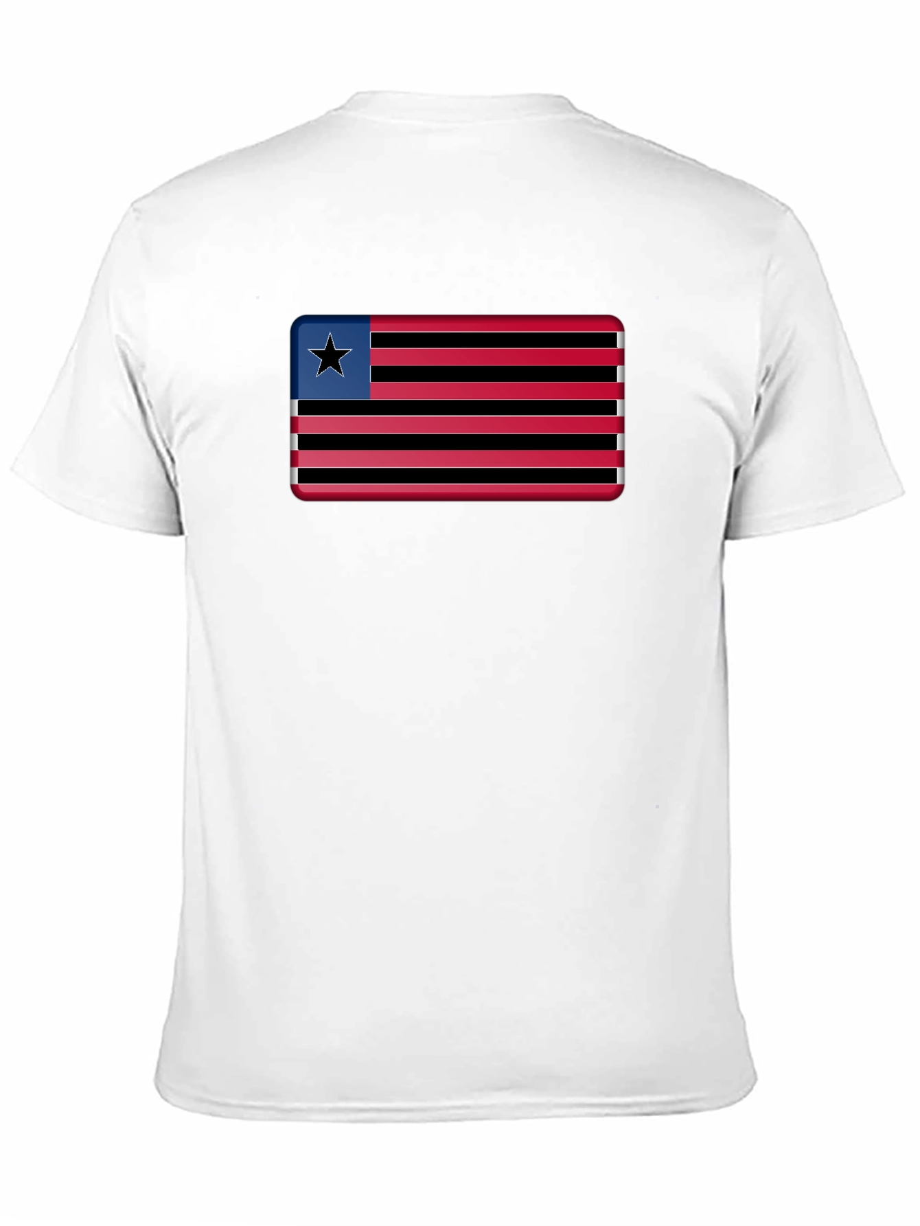 Liberia Flag Graphic T-Shirt - Black Cotton Tee