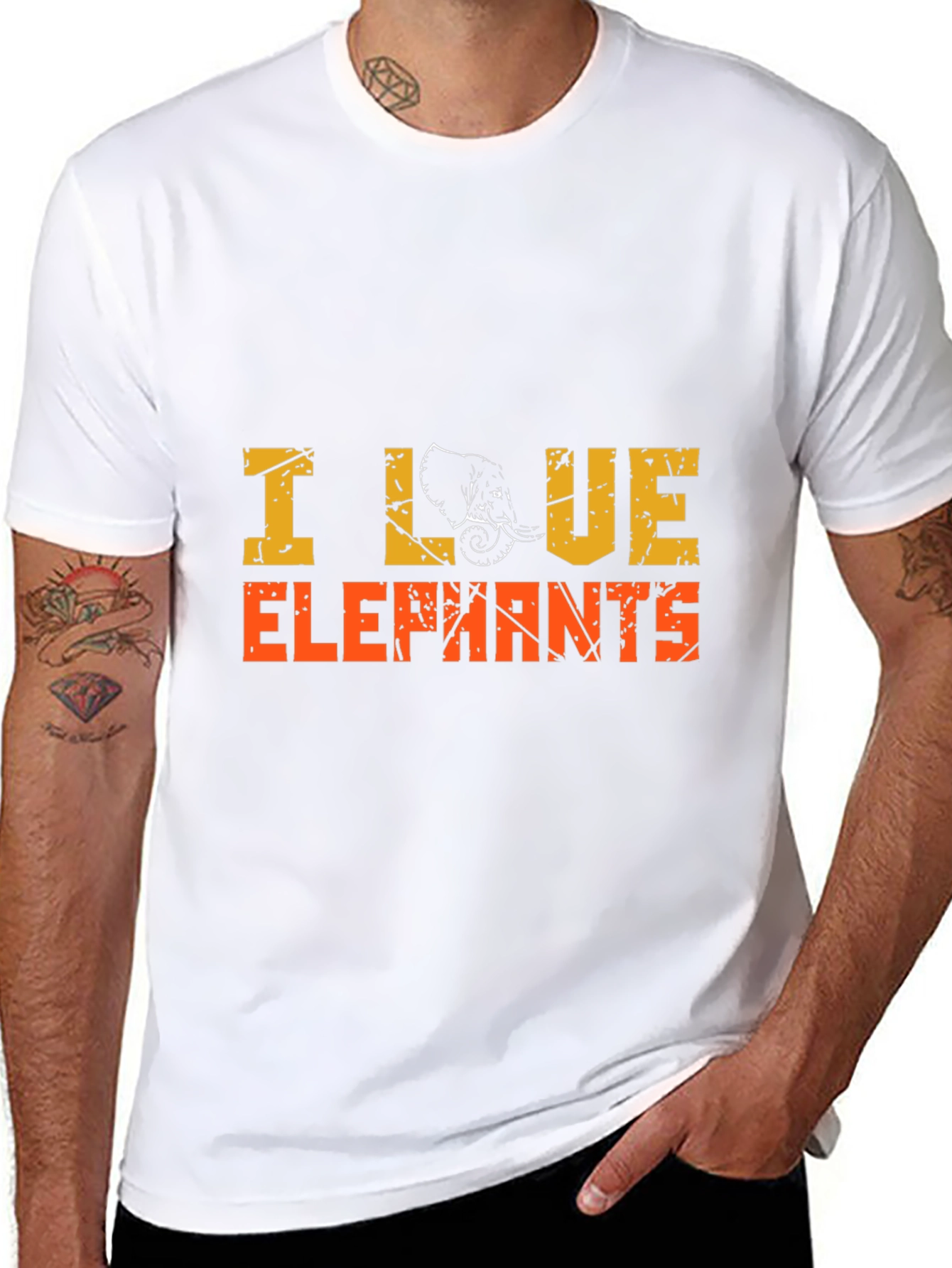 I Love Elephants Graphic Tee