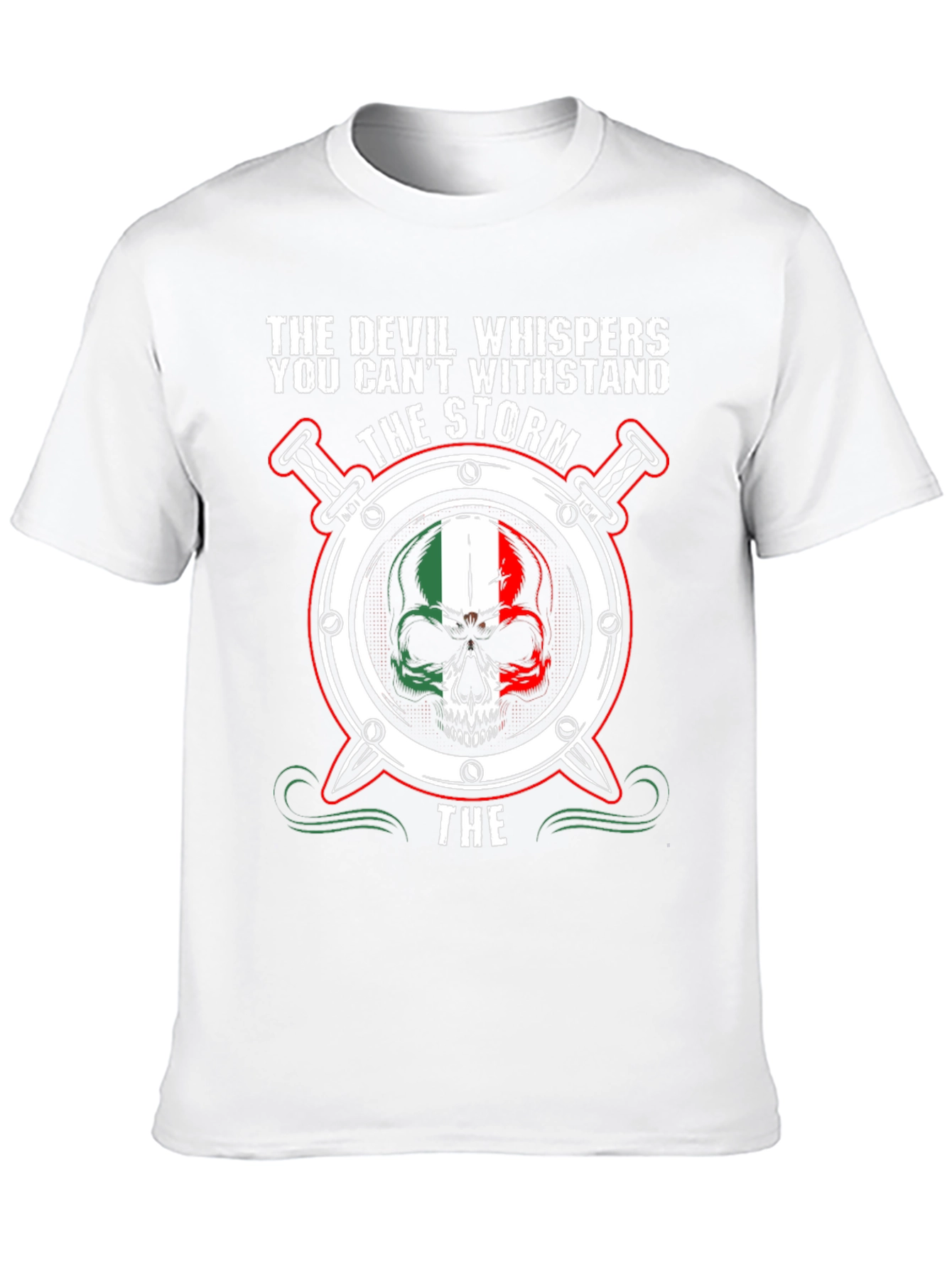 Devil Whispers Skull Graphic Tee - Black