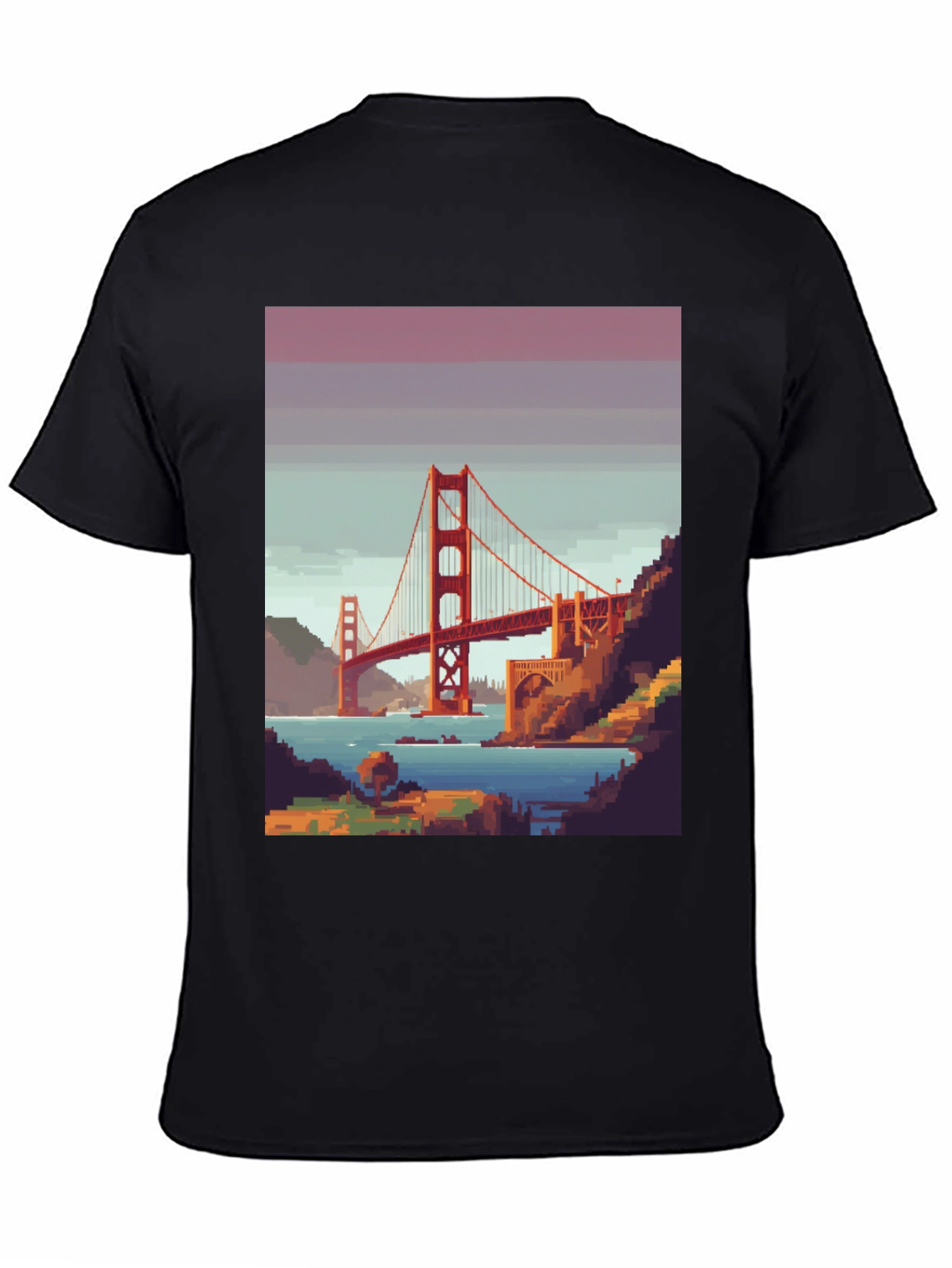 Golden Gate Bridge Pixel Art Graphic Tee