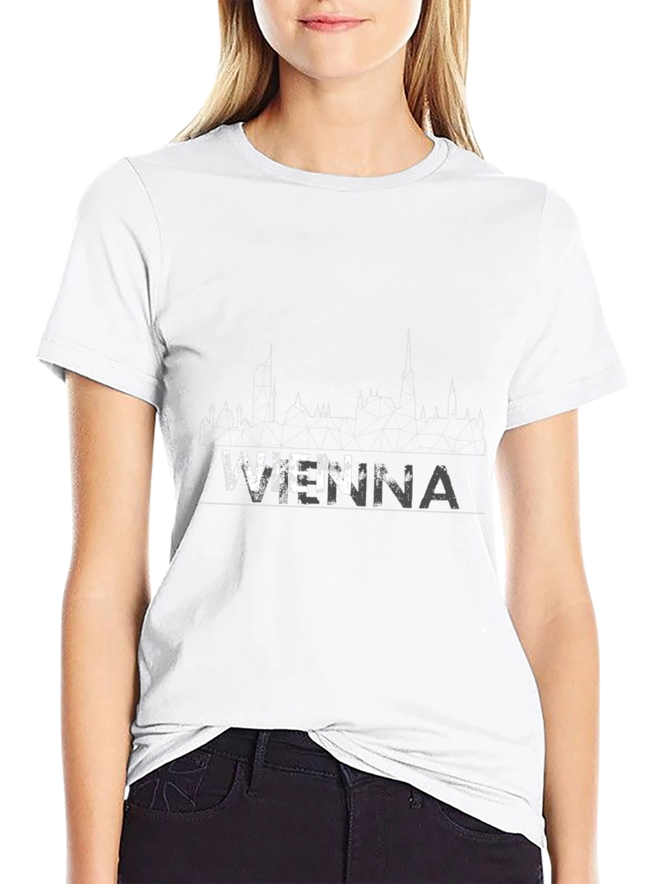 Vienna Skyline T-Shirt - Black Mens