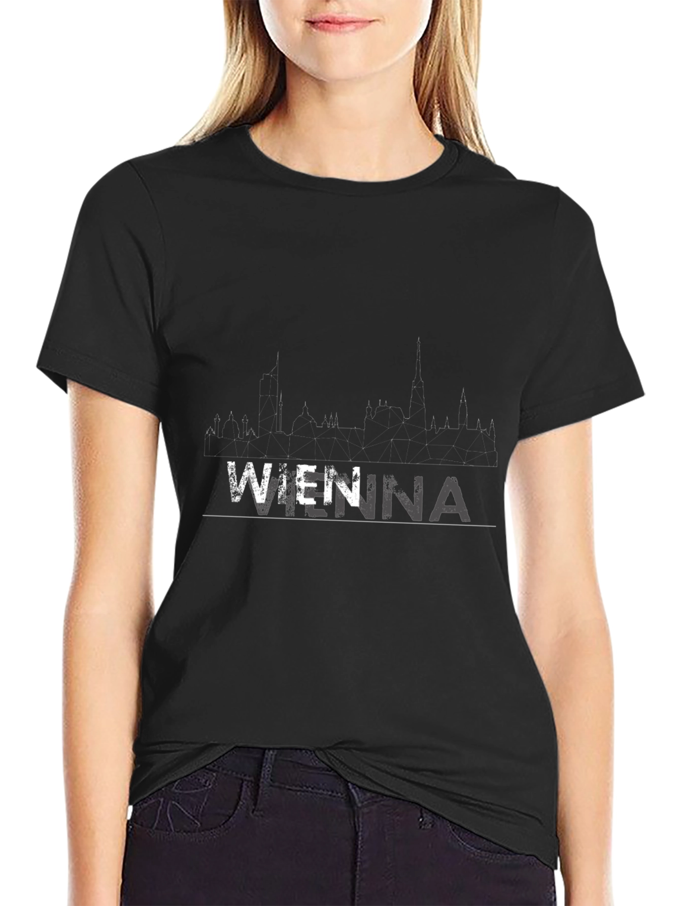 Vienna Skyline T-Shirt - Black Mens