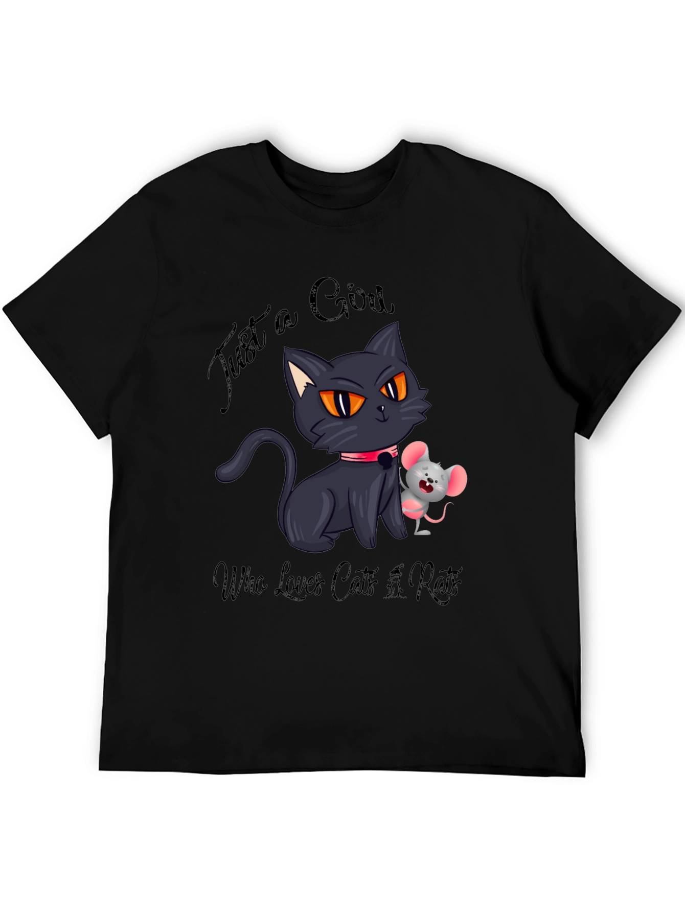 Cute Cat and Mouse Graphic Tee