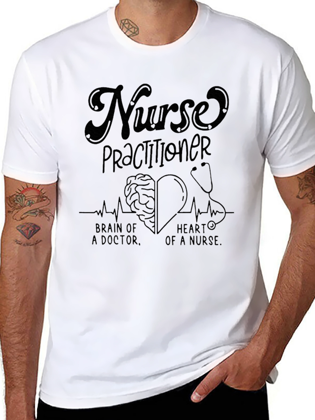 Nurse Practitioner Brain & Heart T-Shirt