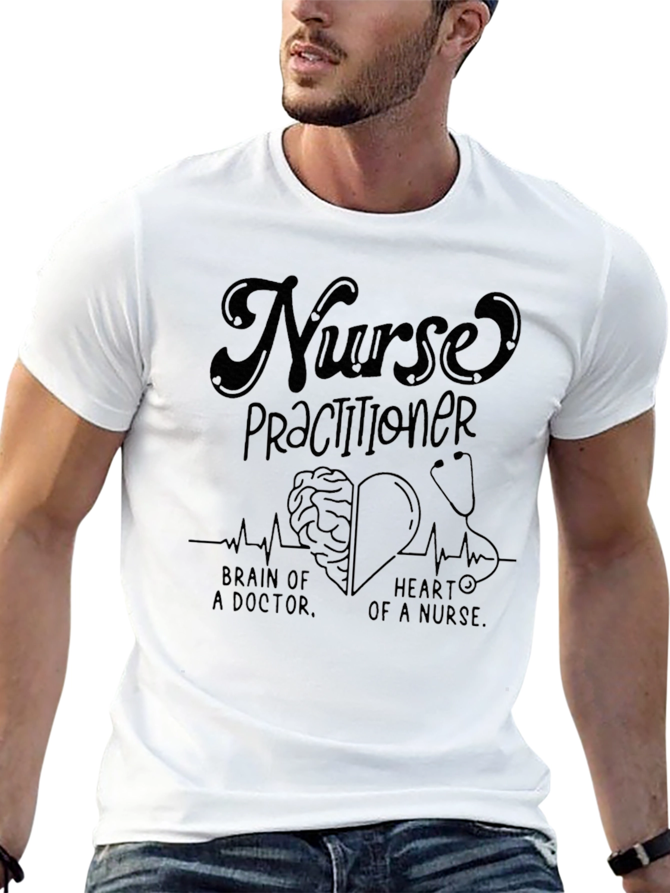 Nurse Practitioner Brain & Heart T-Shirt
