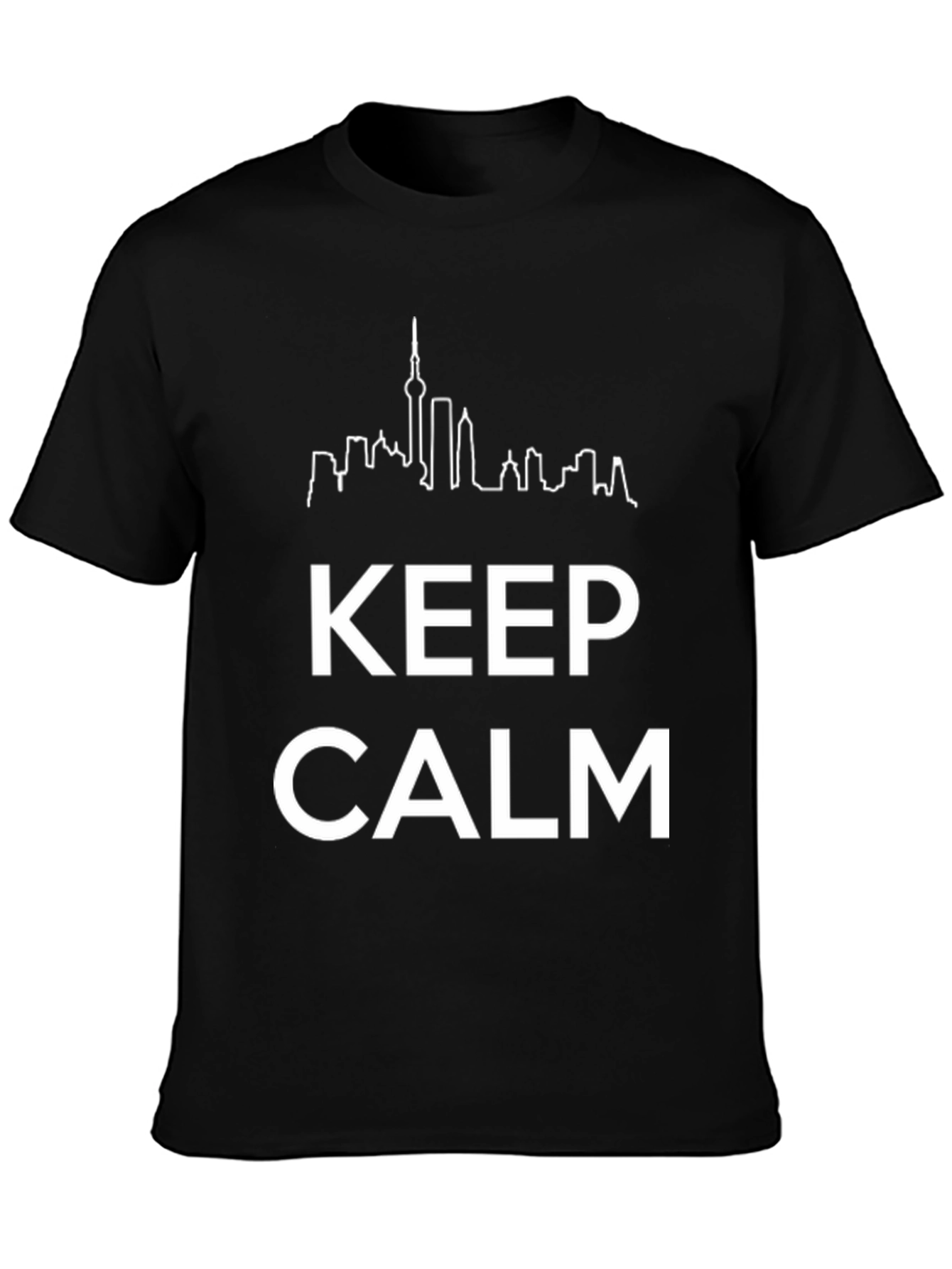 Keep Calm Skyline Black T-Shirt