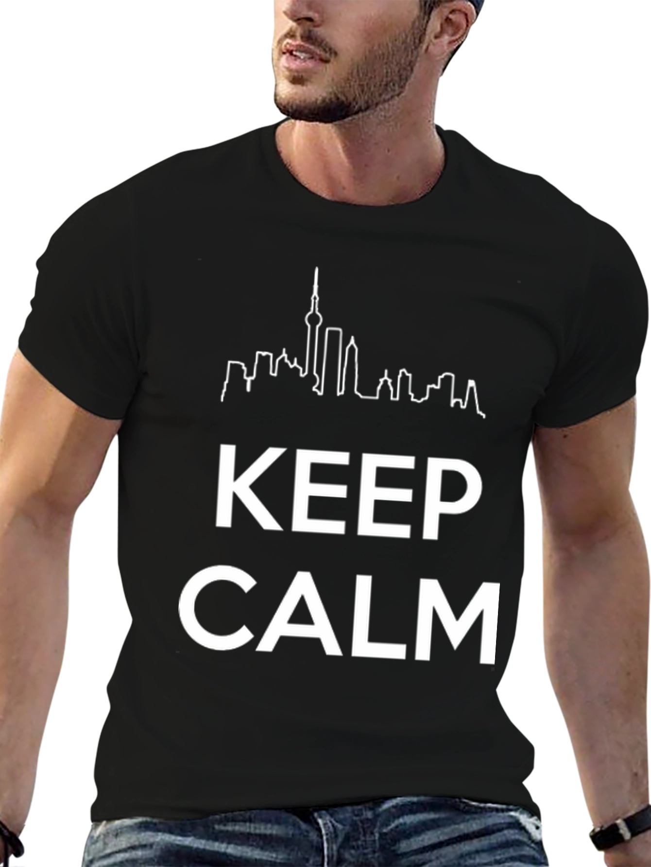 Keep Calm Skyline Black T-Shirt