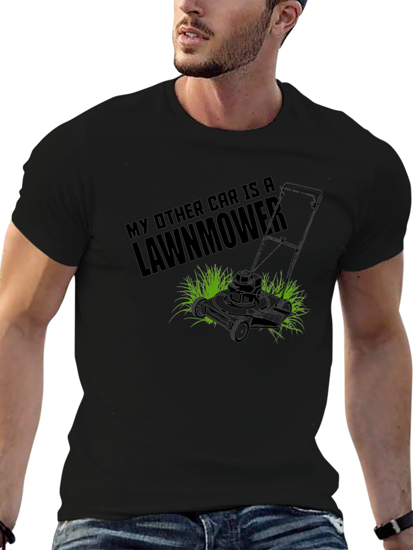 My Other Car is a Lawnmower Black T-Shirt