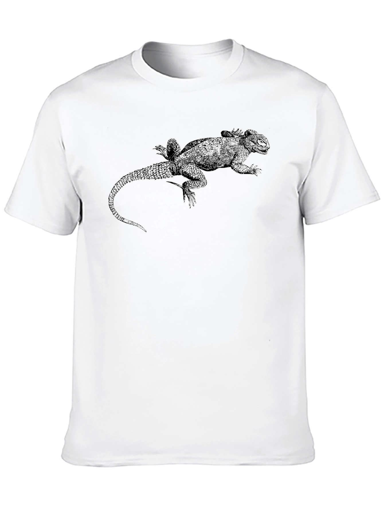 Lizard Print Black T-Shirt - Unique Animal Graphic Tee