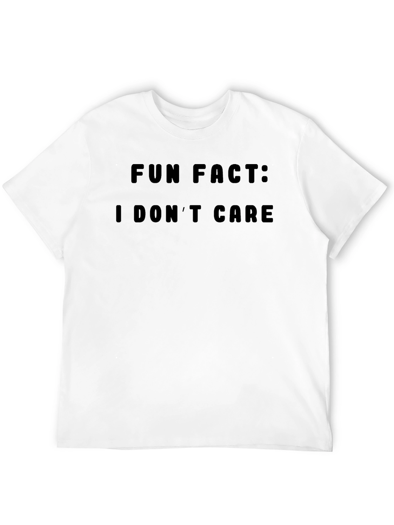 Fun Fact I Dont Care Black Graphic T-Shirt