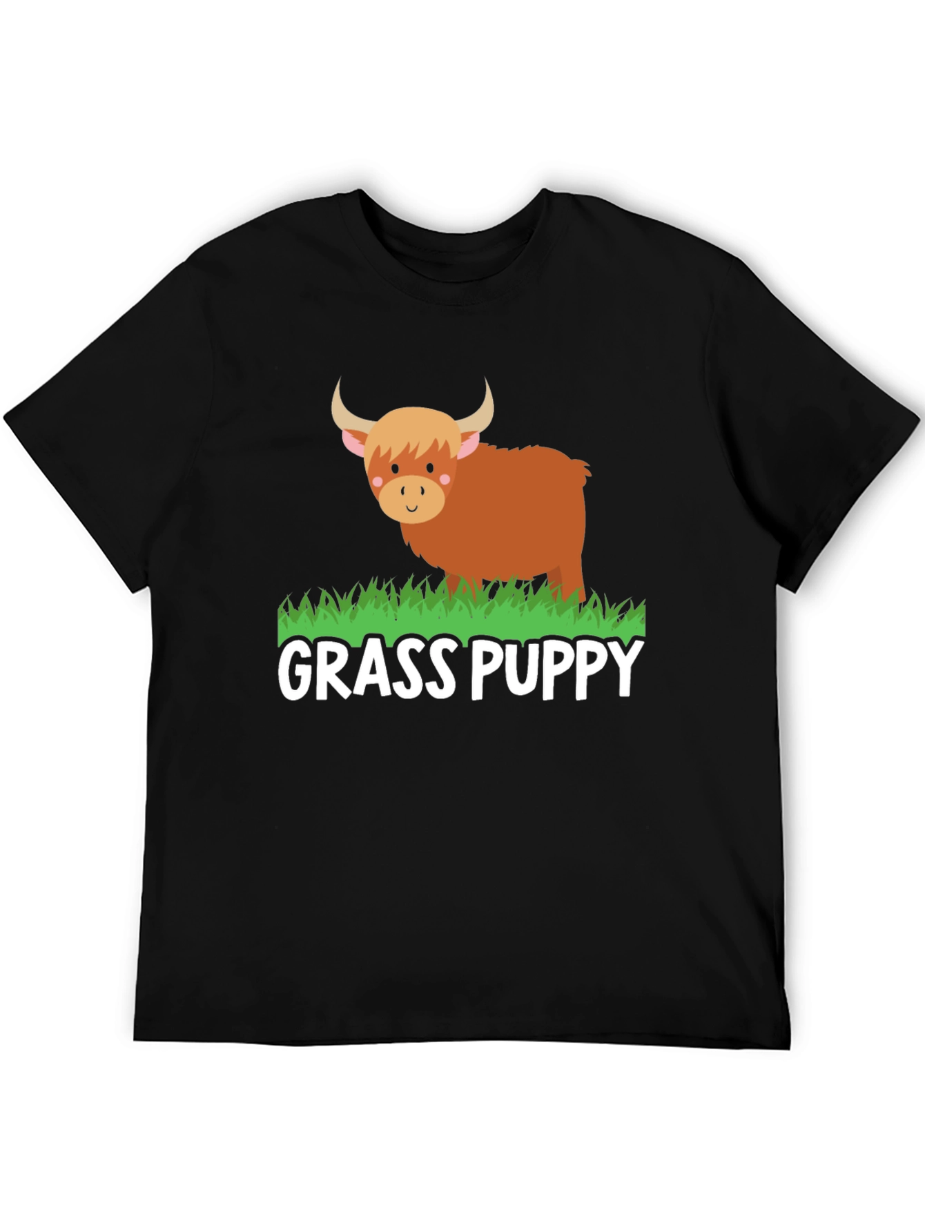 Grass Puppy Highland Cow Graphic Tee