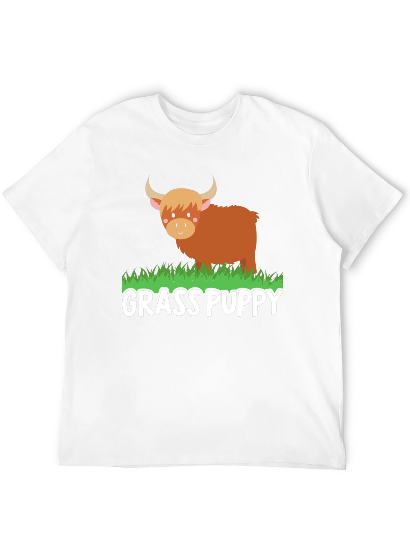 Grass Puppy Highland Cow Graphic Tee