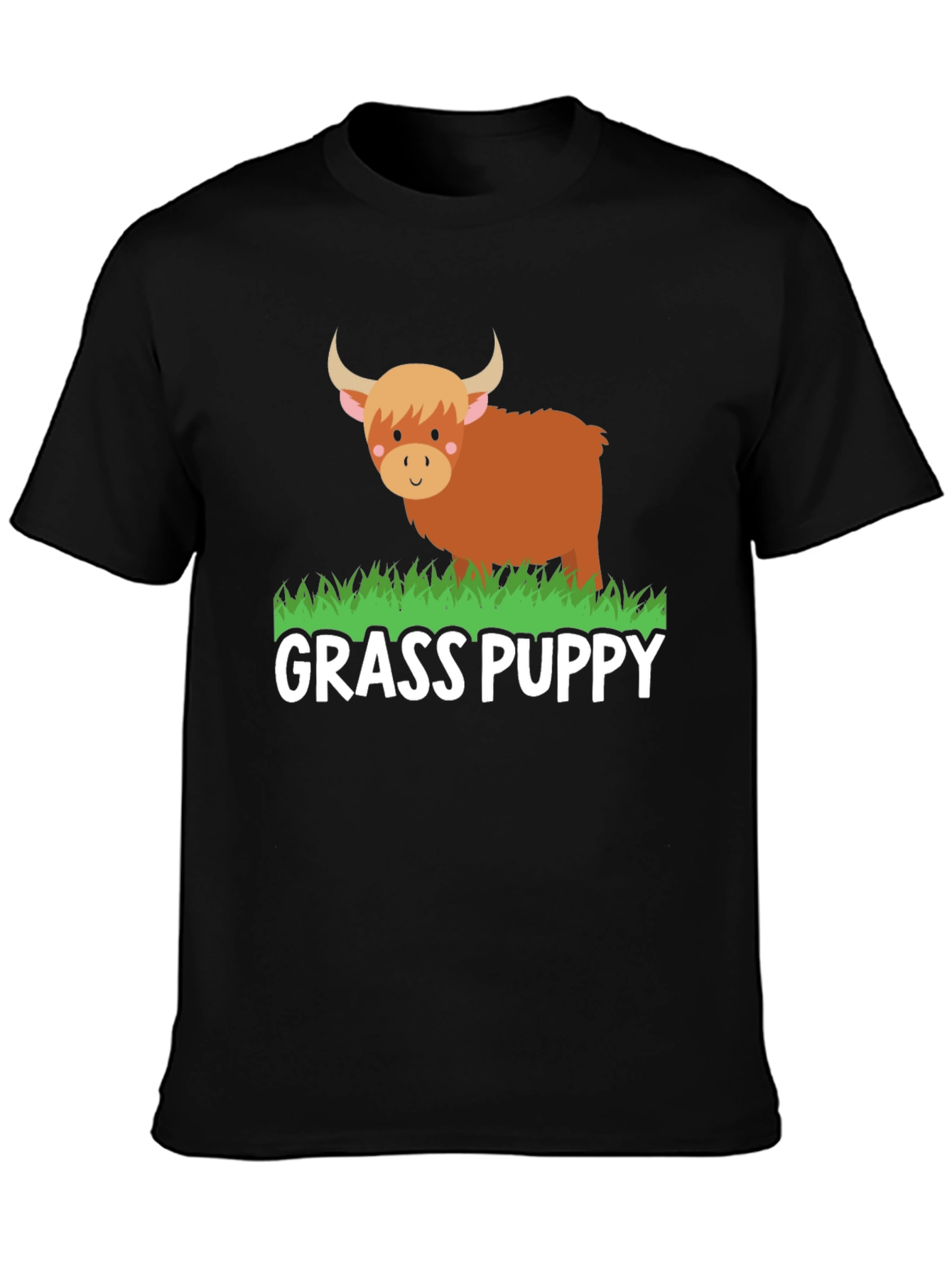 Grass Puppy Highland Cow Graphic Tee