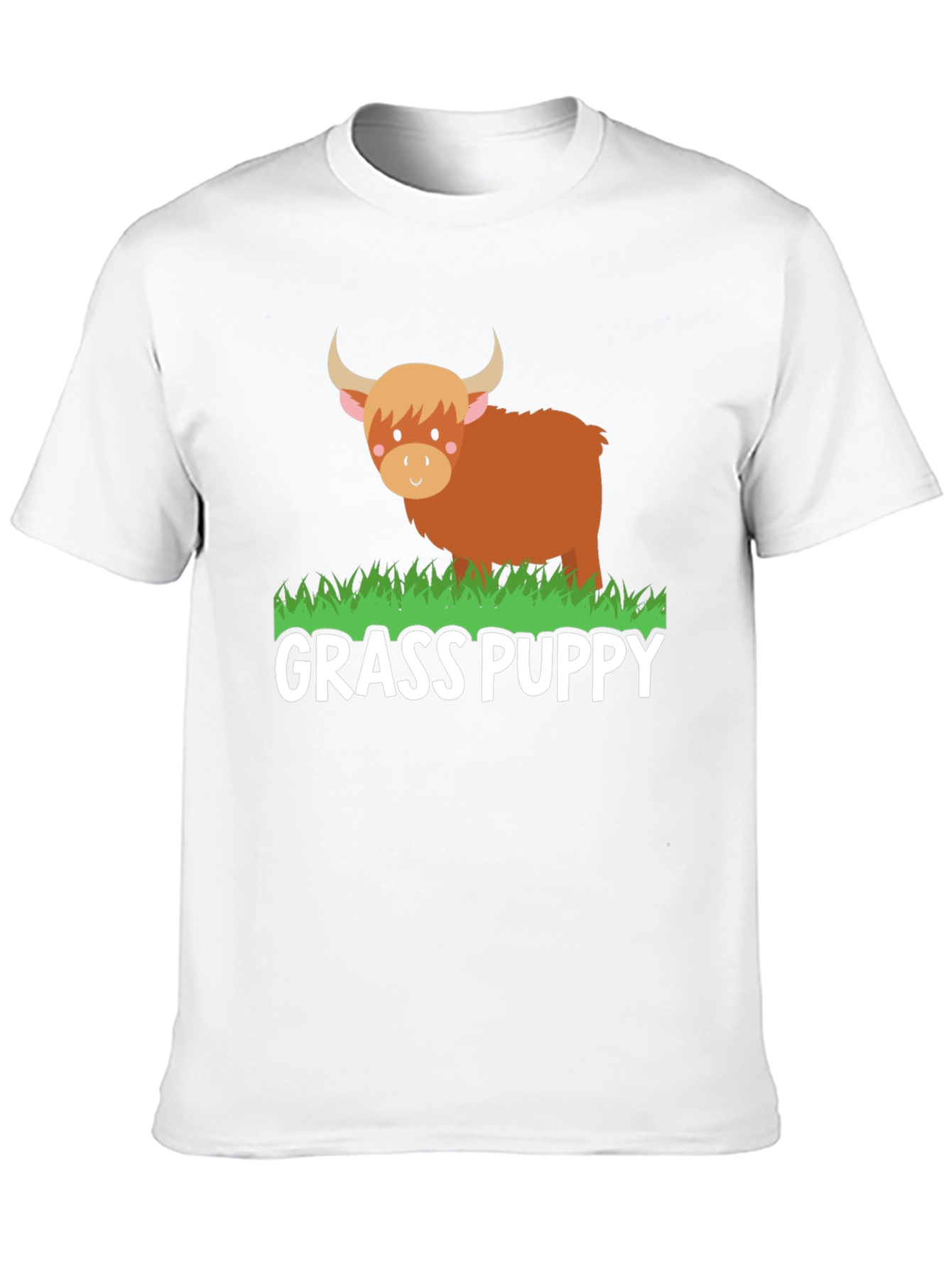 Grass Puppy Highland Cow Graphic Tee