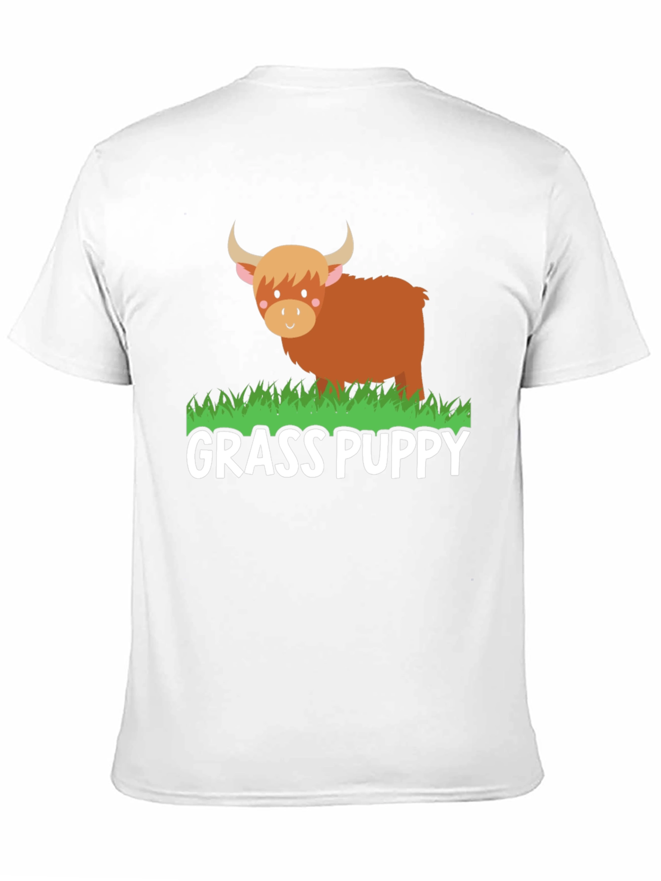 Grass Puppy Highland Cow Graphic Tee