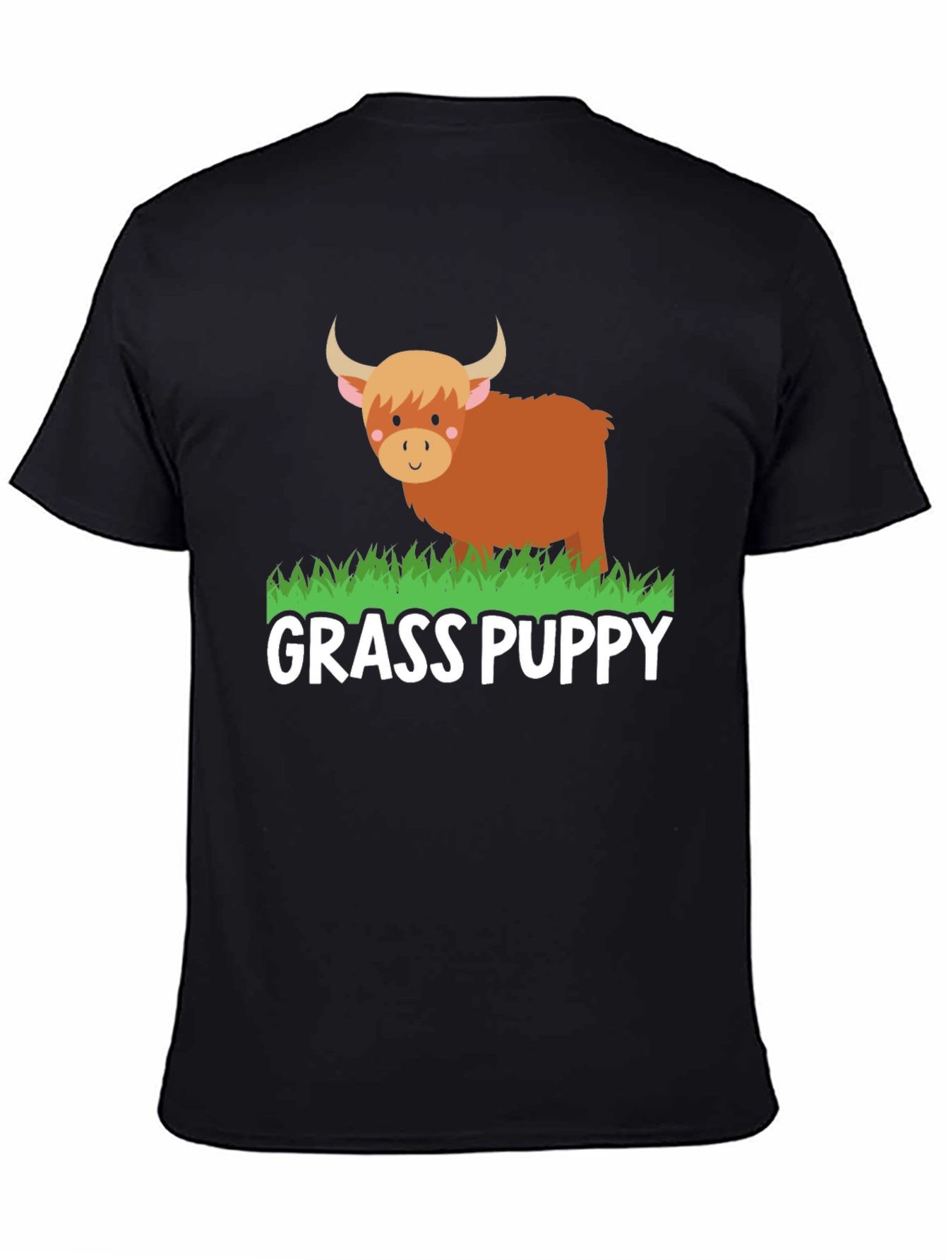 Grass Puppy Highland Cow Graphic Tee