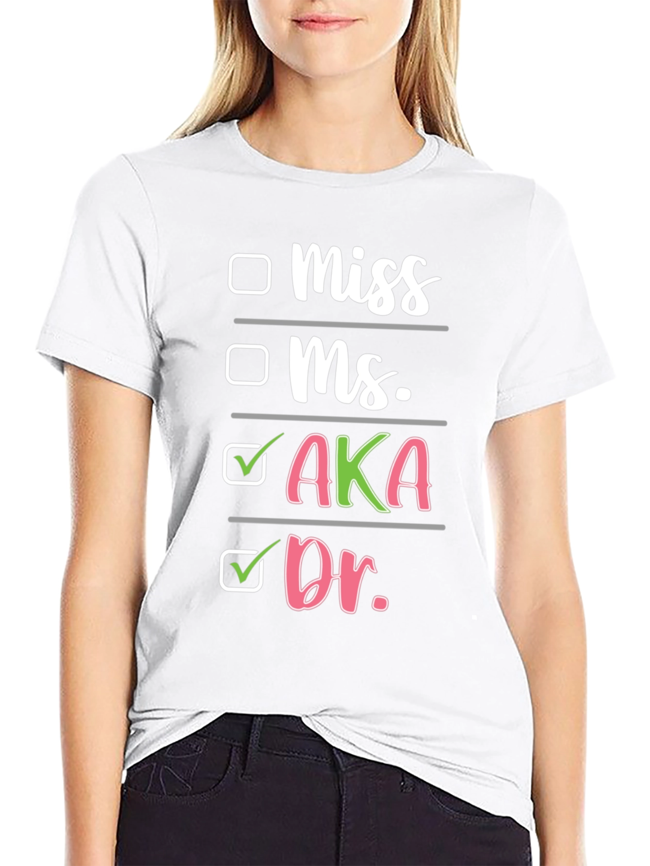 AKA Dr. T-Shirt Black Cotton Blend Novelty