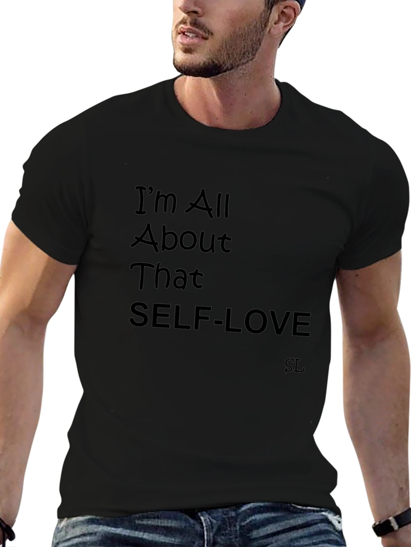 Self-Love Black T-Shirt - Positive Message Tee