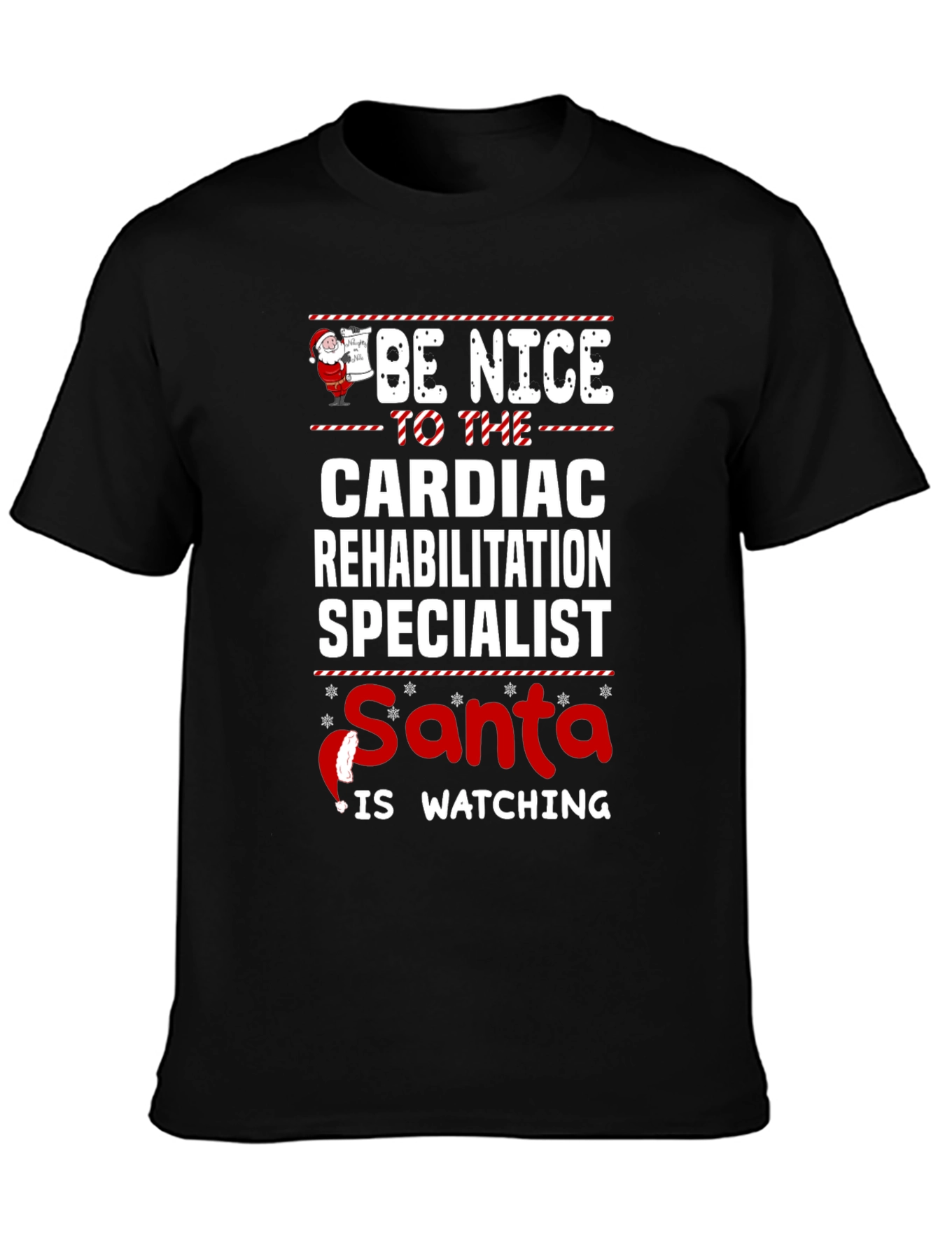 Cardiac Rehab Specialist Santa Watching Christmas T-Shirt