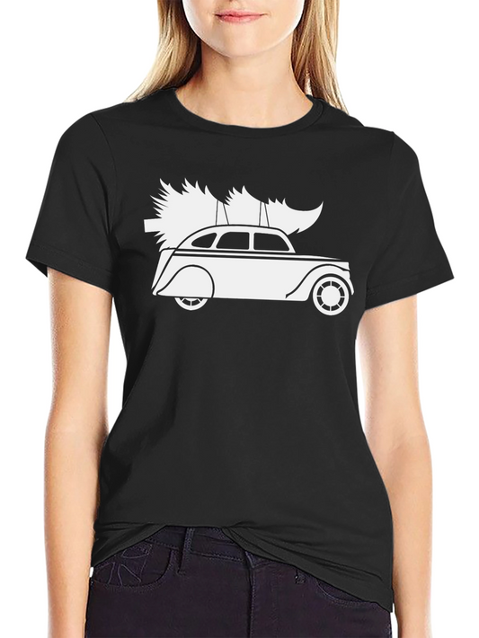 Vintage Car Christmas Tree T-Shirt