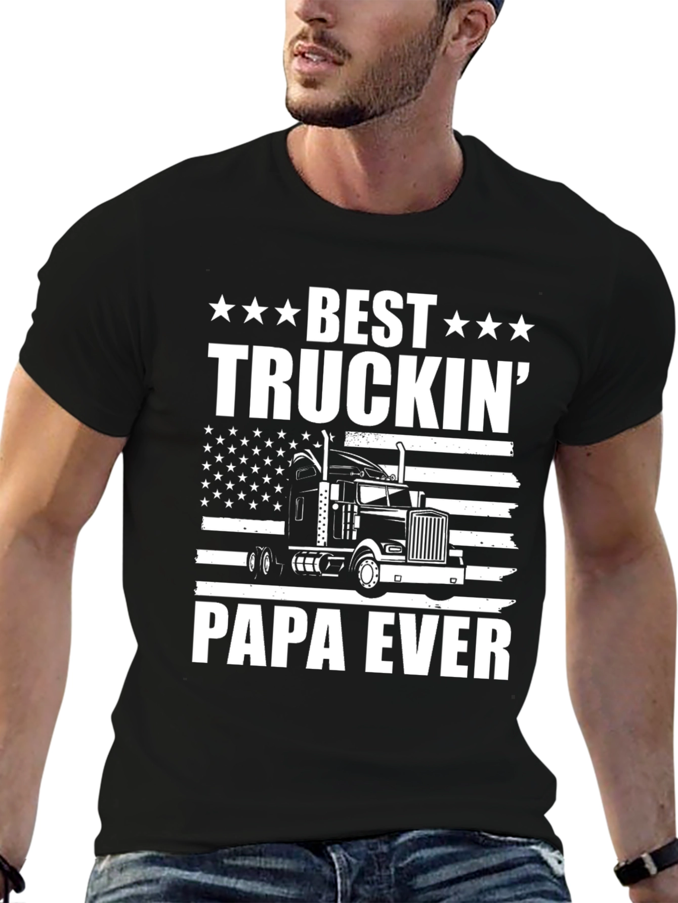 Best Truckin Papa Ever Graphic Tee