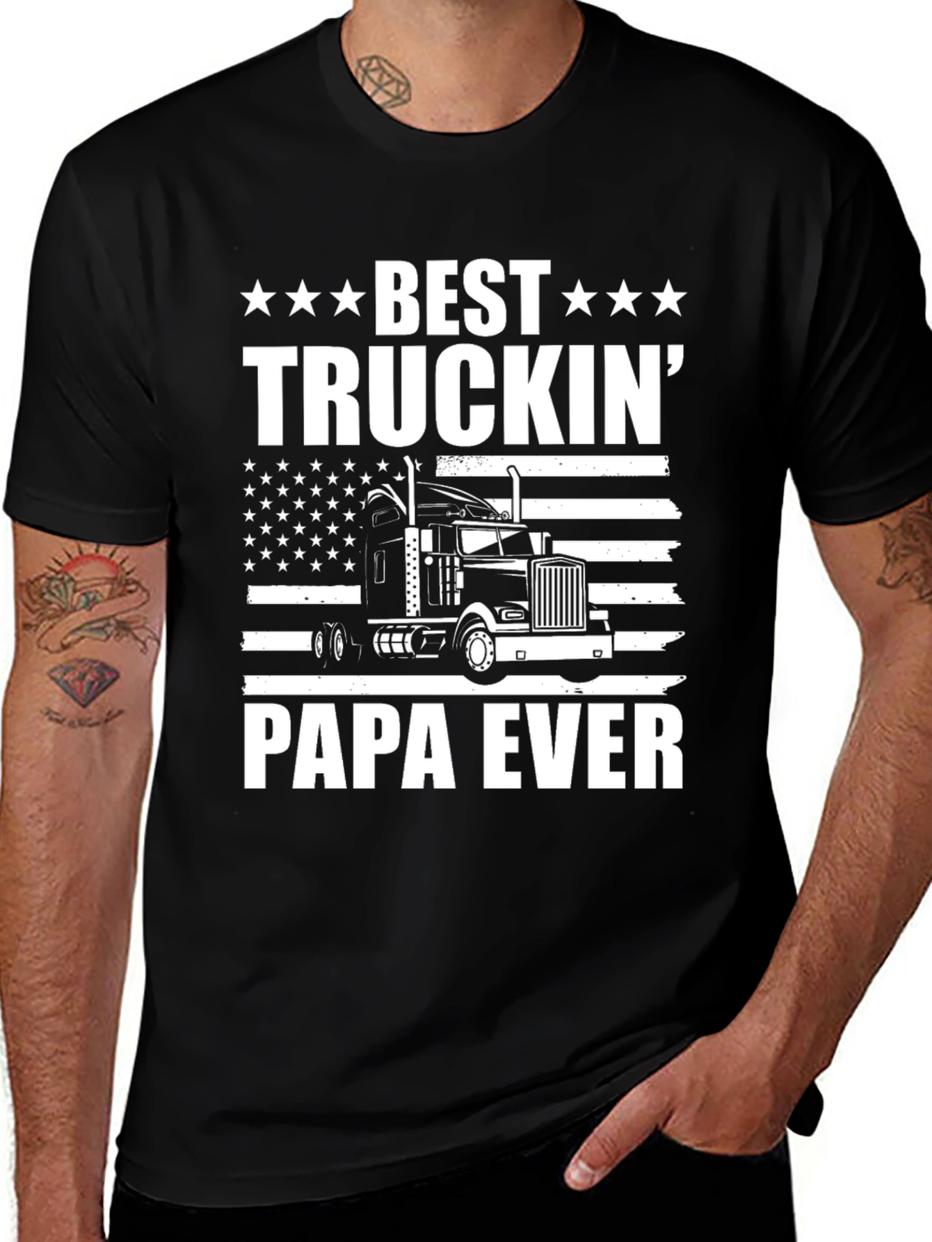 Best Truckin Papa Ever Graphic Tee