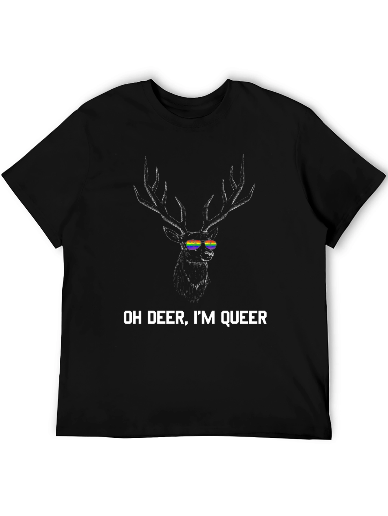 Oh Deer Im Queer Black T-Shirt