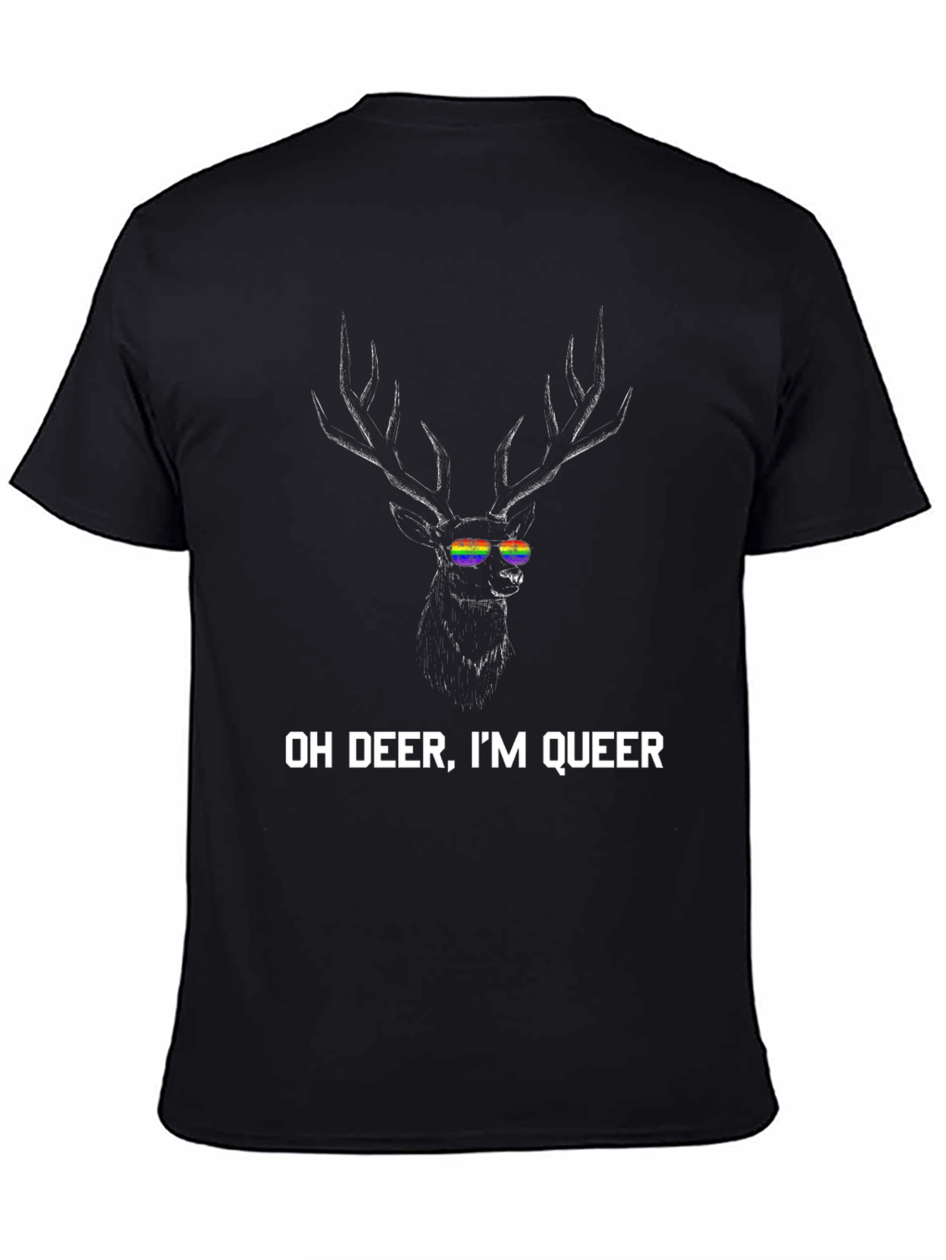 Oh Deer Im Queer Black T-Shirt