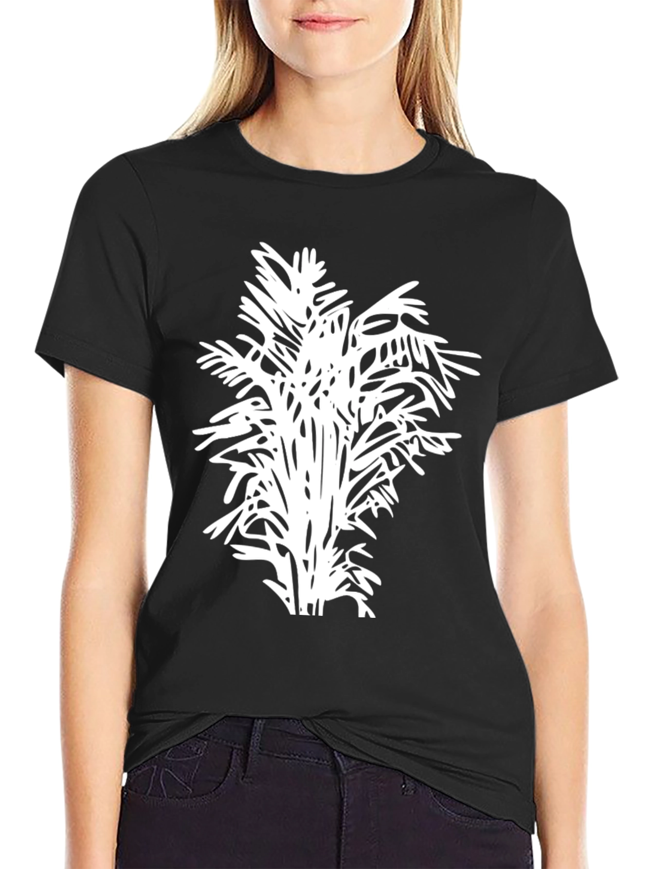 Abstract Tree Graphic Tee - Black