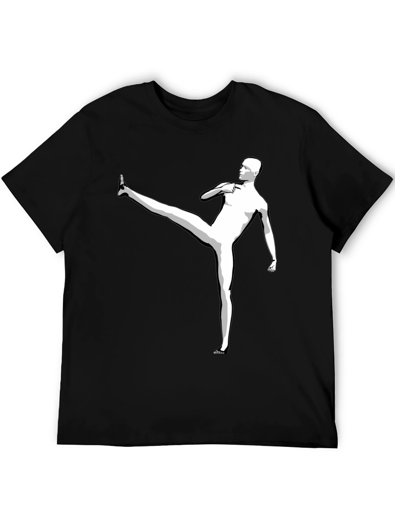 Martial Arts Graphic Tee - Black Cotton T-Shirt