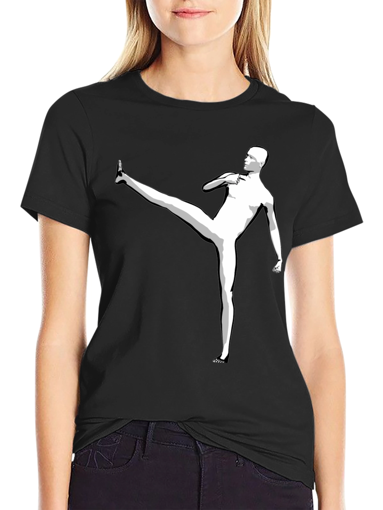 Martial Arts Graphic Tee - Black Cotton T-Shirt