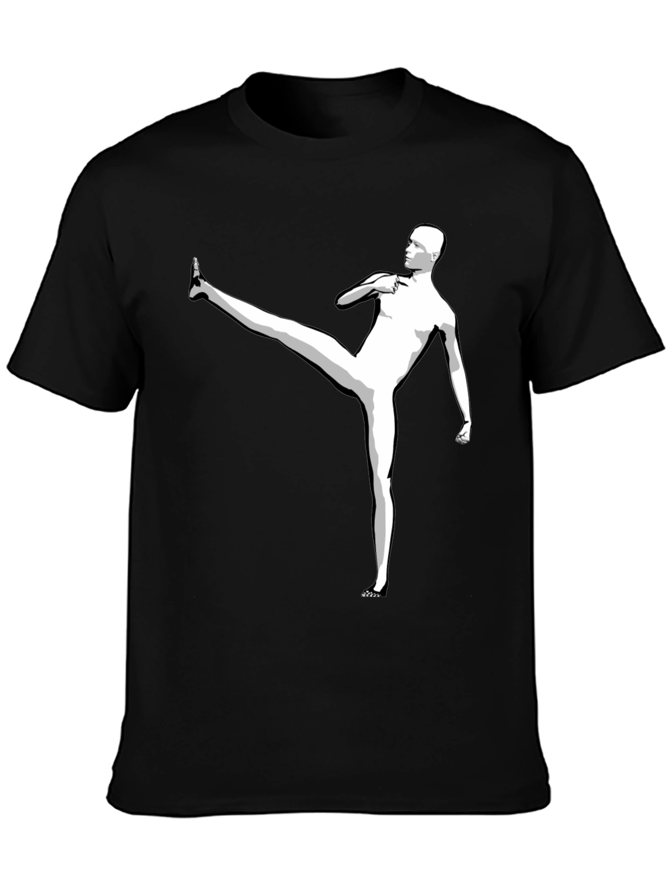 Martial Arts Graphic Tee - Black Cotton T-Shirt