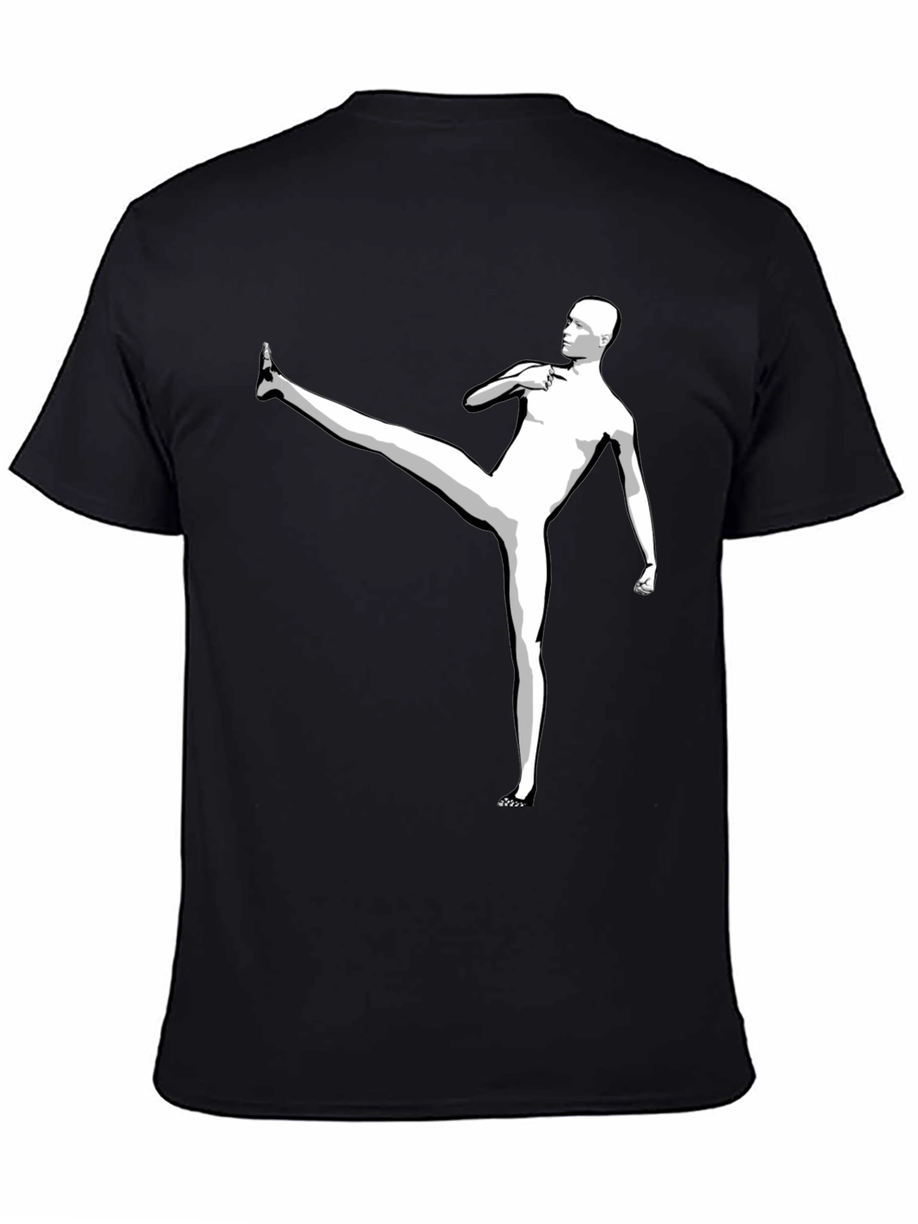 Martial Arts Graphic Tee - Black Cotton T-Shirt