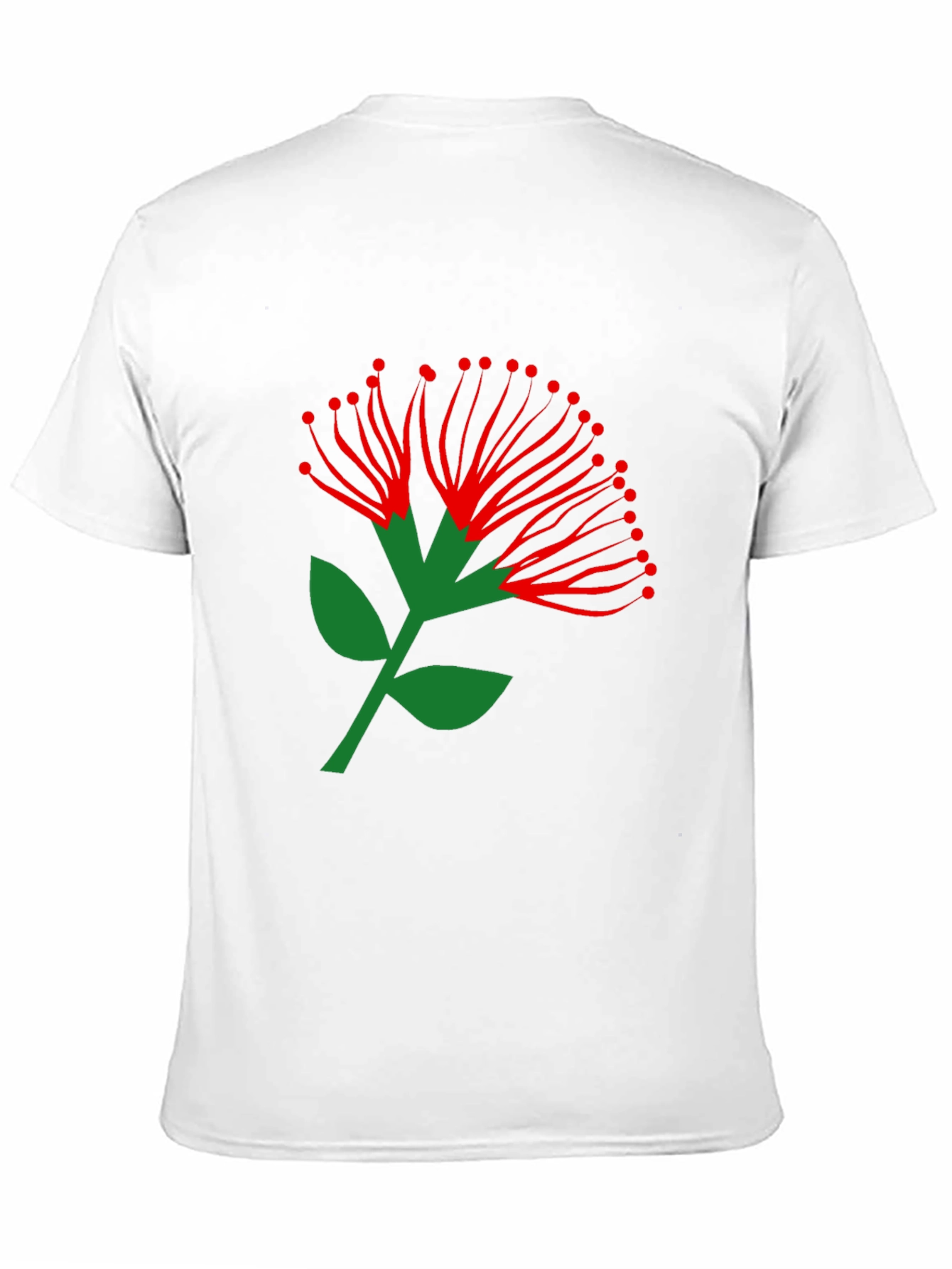 Pohutukawa Flower Graphic Tee - Black Cotton T-Shirt