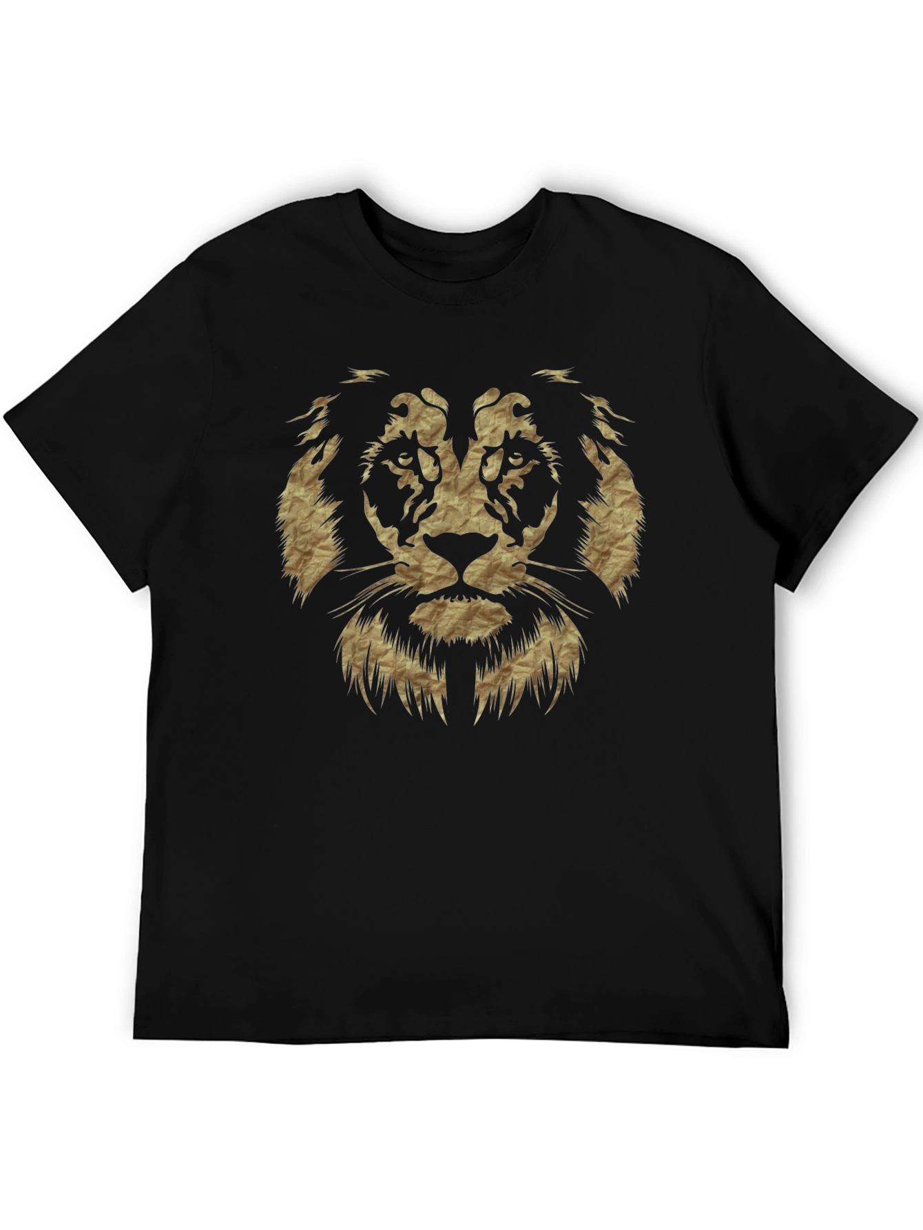 Lion Graphic Print Black Casual T-Shirt