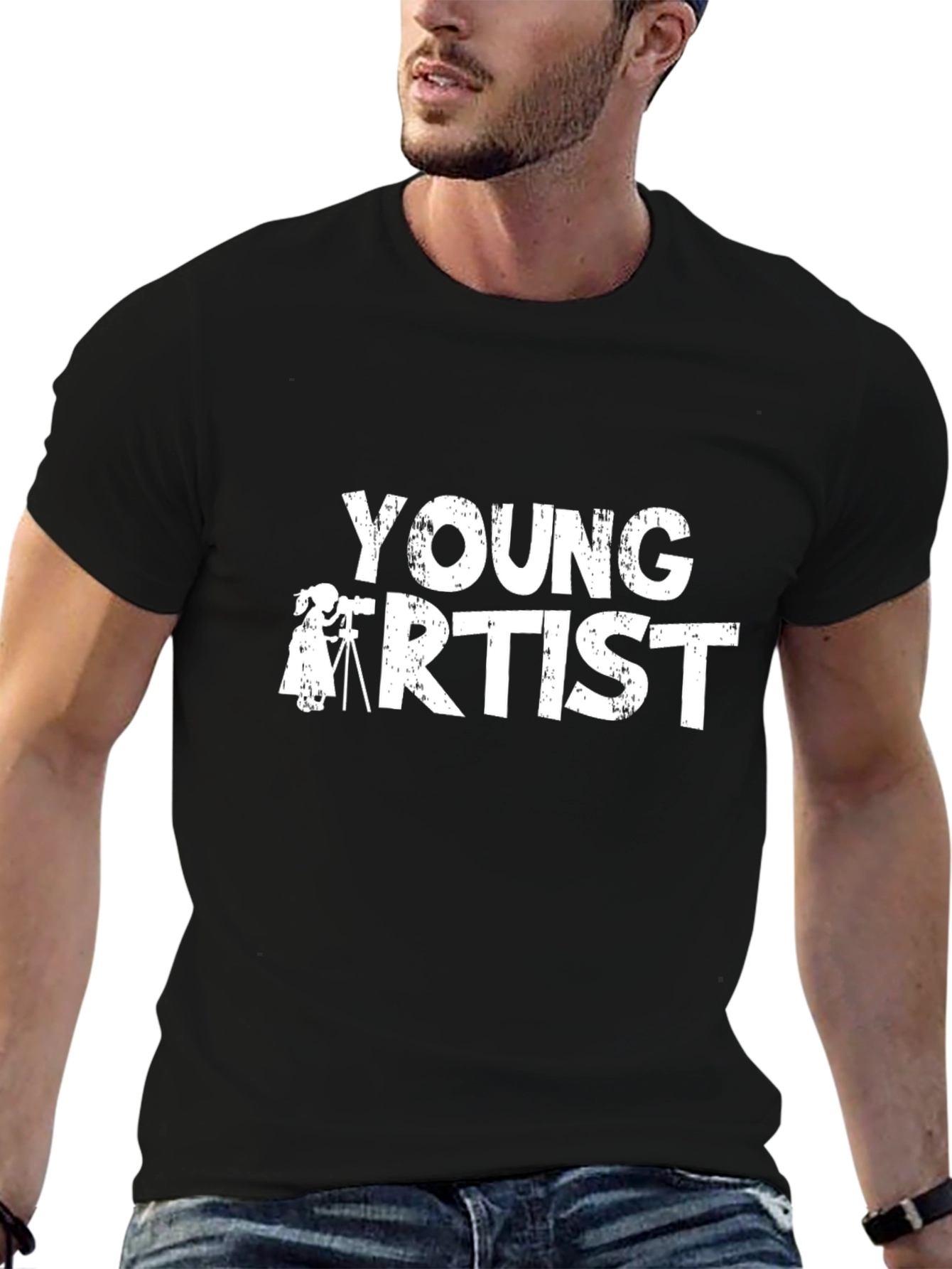 Young Artist Graphic Tee - Black Cotton T-Shirt