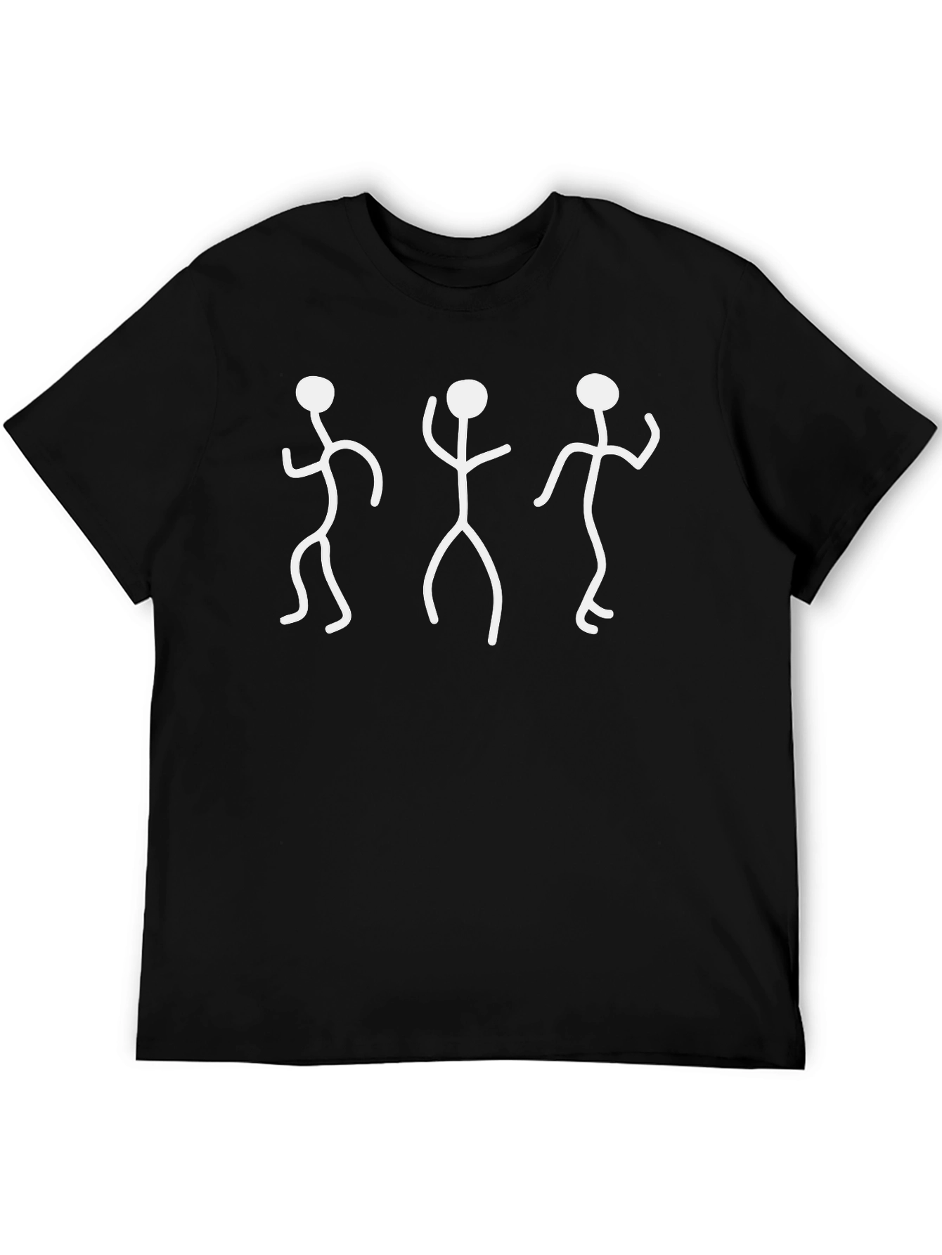 Dancing Stick Figures T-Shirt - Black