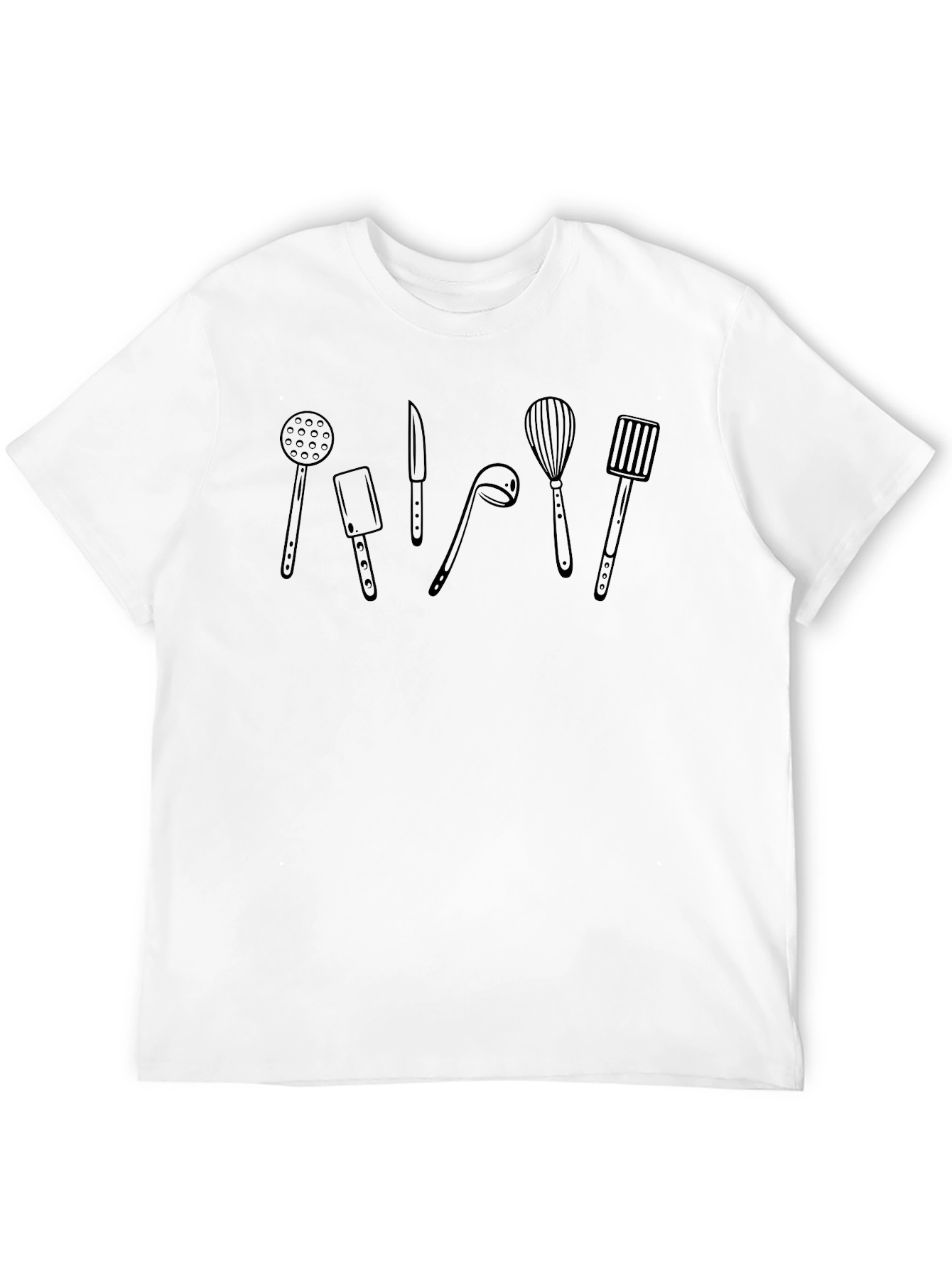 Chefs Utensil Graphic T-Shirt - Black Crew Neck
