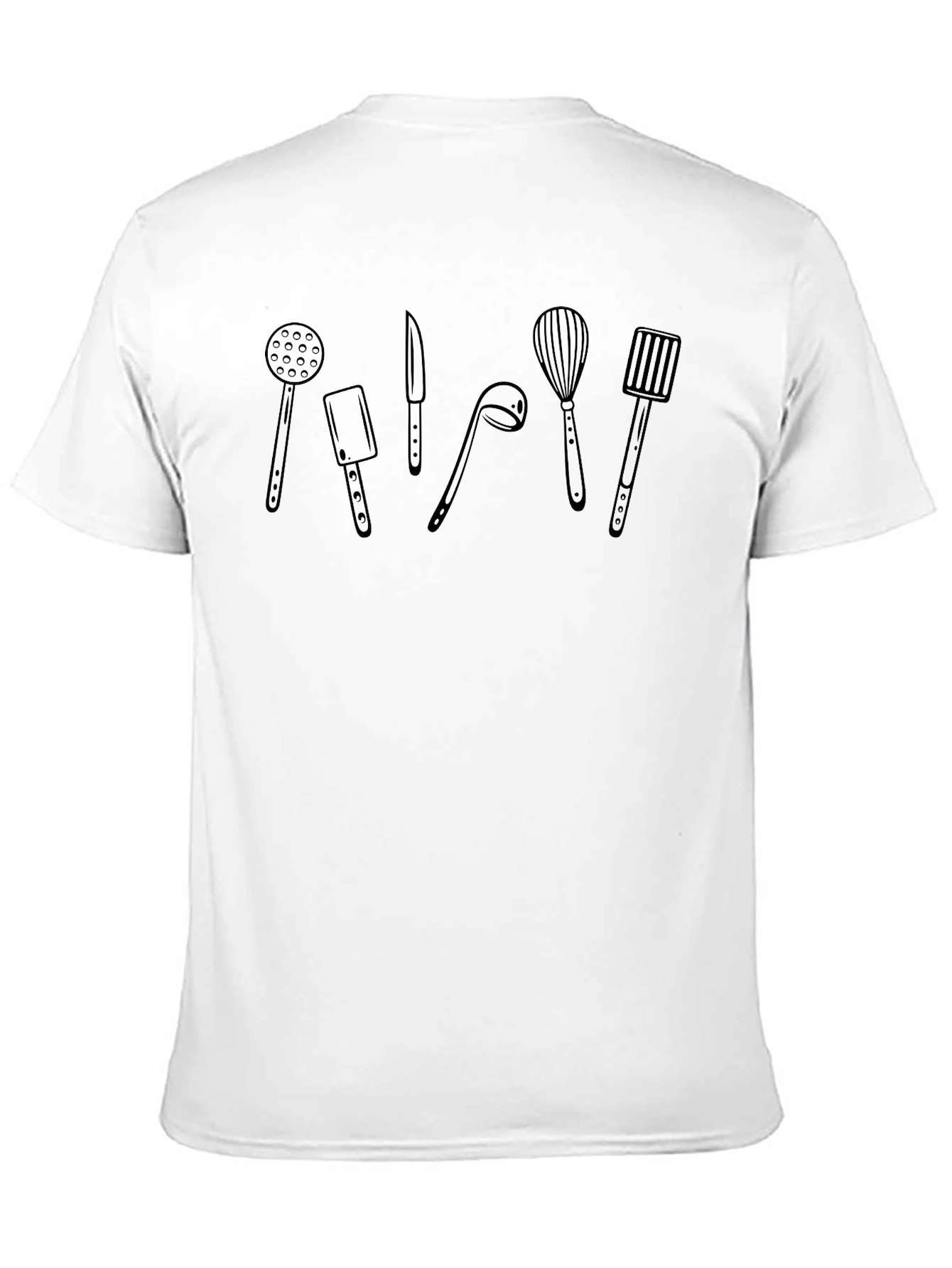 Chefs Utensil Graphic T-Shirt - Black Crew Neck