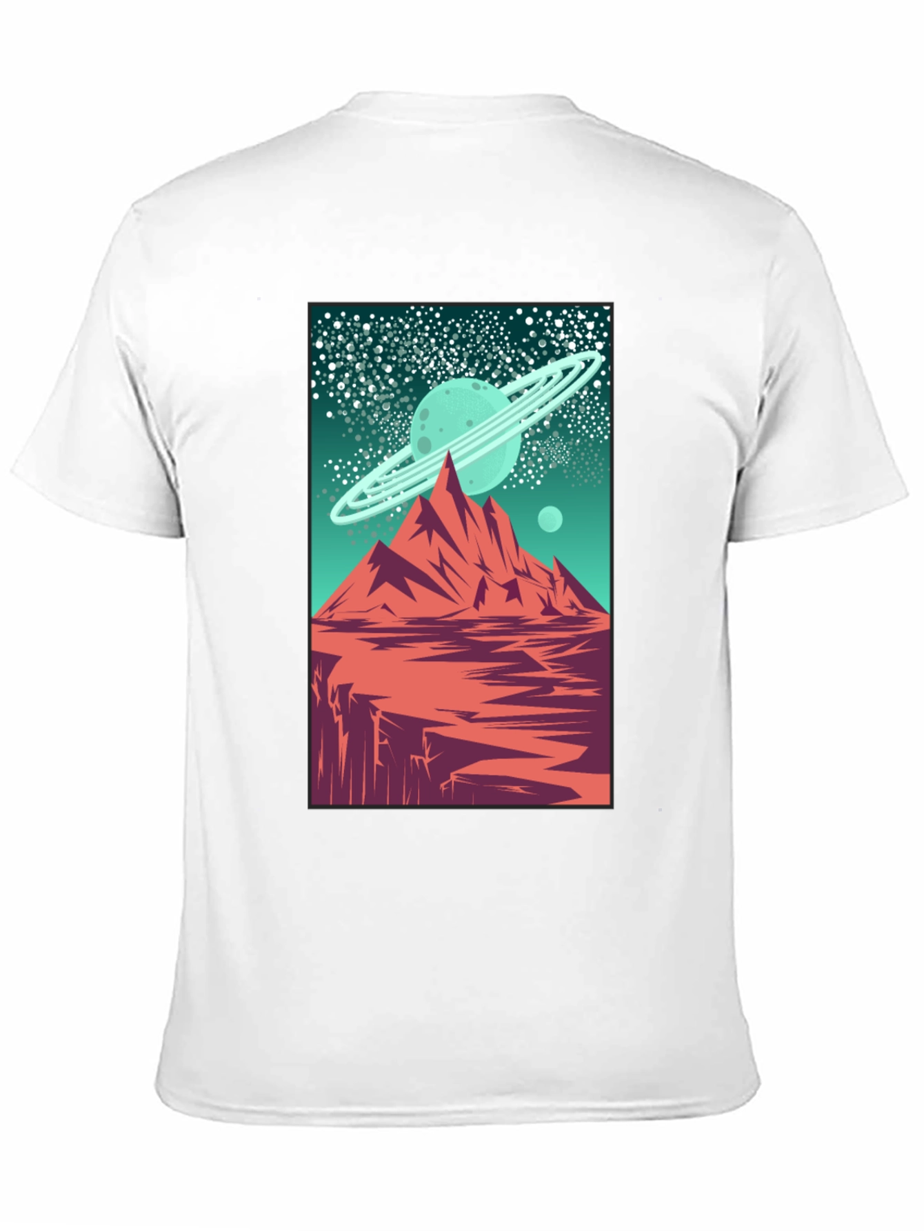 Saturn Peaks Graphic Tee - Retro Space Design