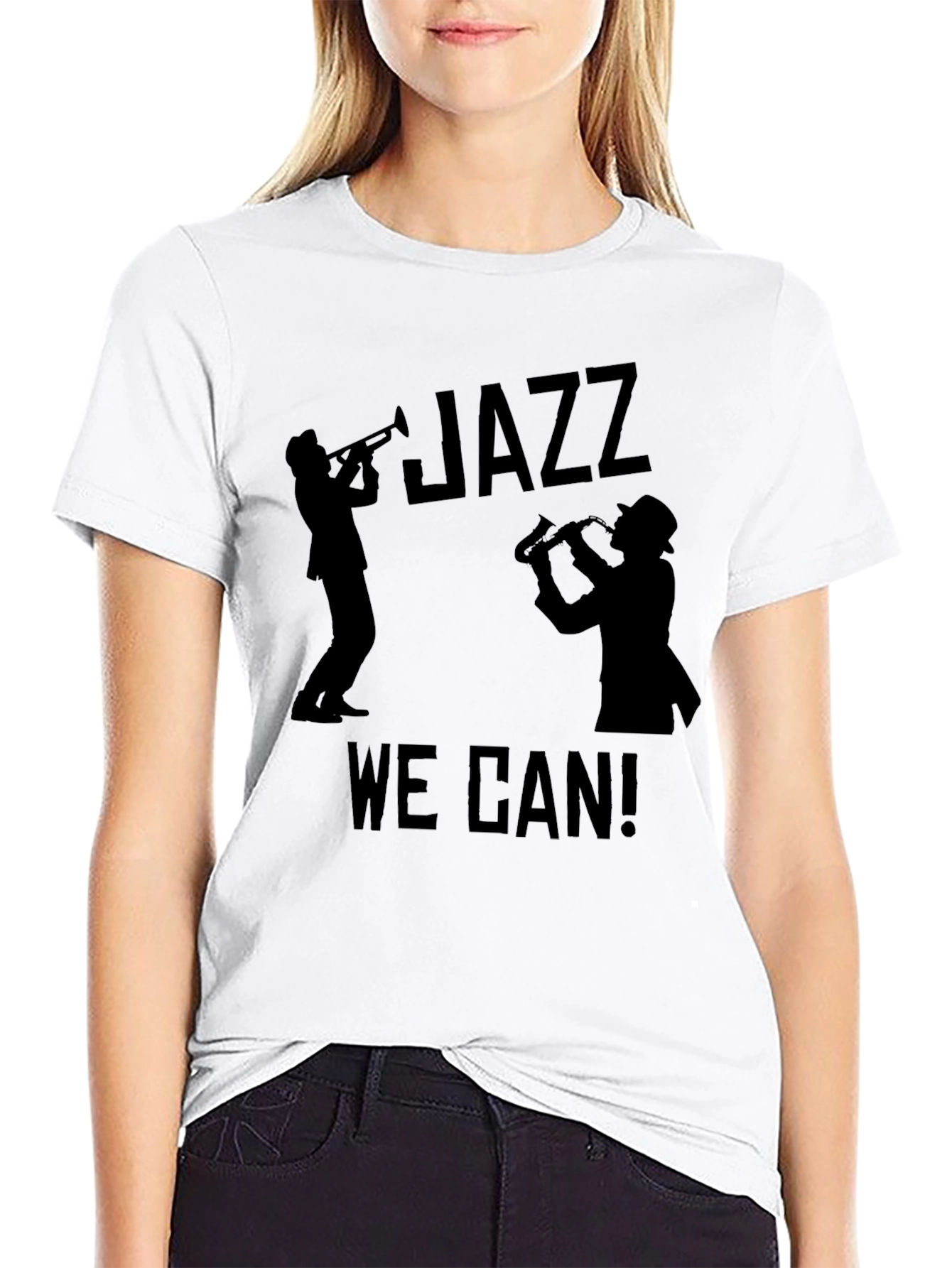Jazz We Can! Graphic Print Tee - Black