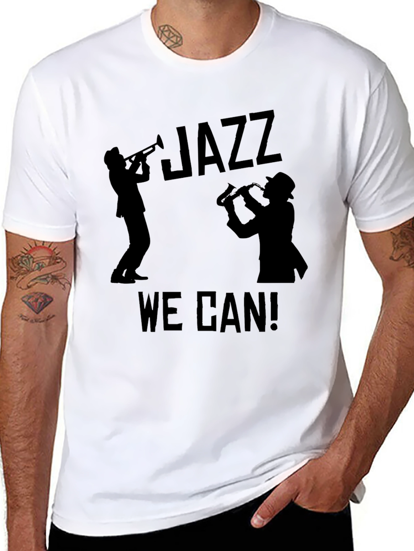 Jazz We Can! Graphic Print Tee - Black