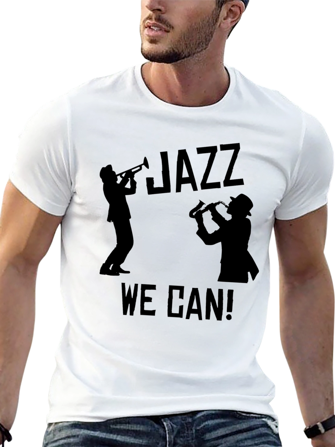 Jazz We Can! Graphic Print Tee - Black