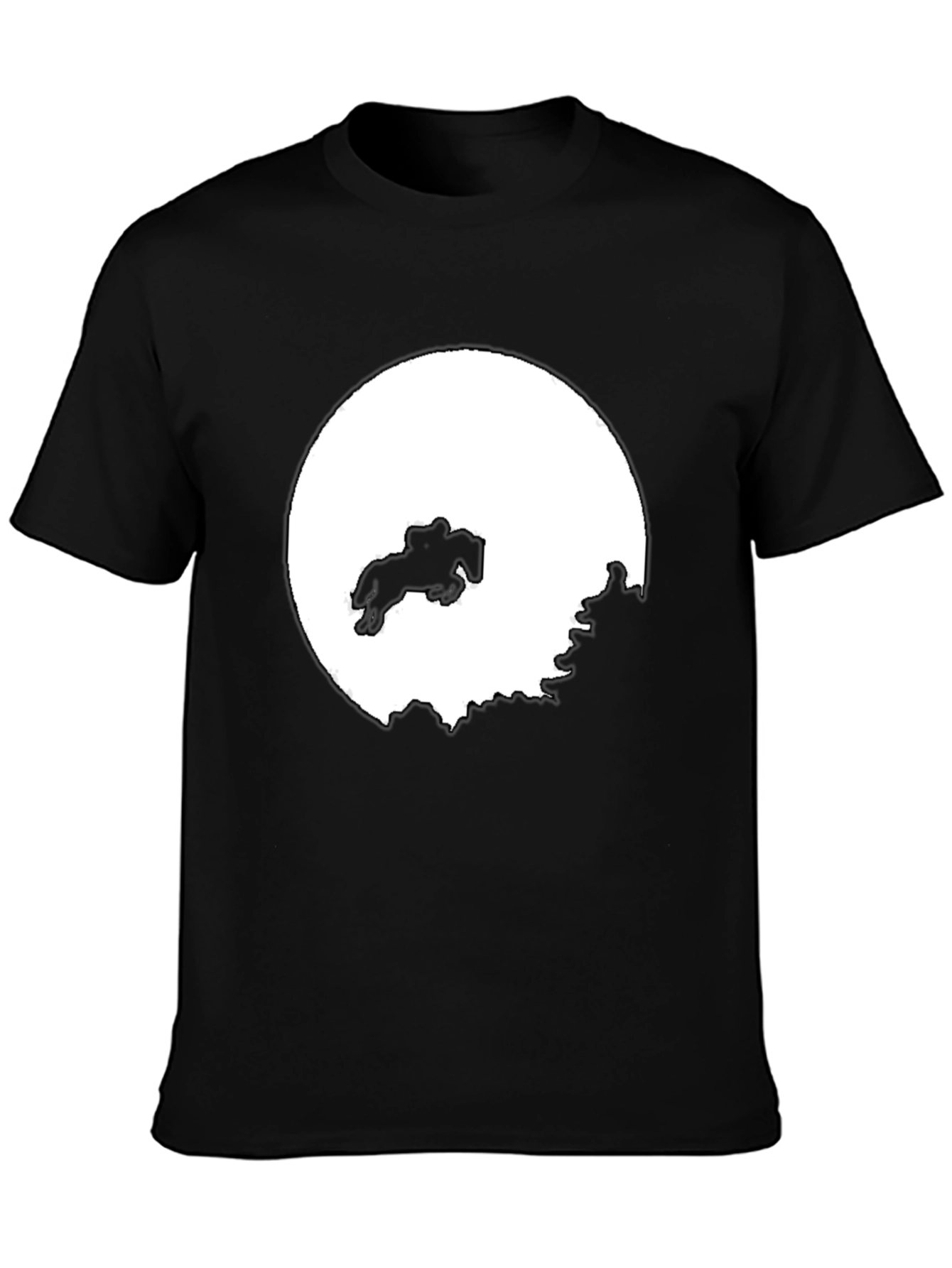 Equestrian Silhouette Tee - Black Cotton Blend