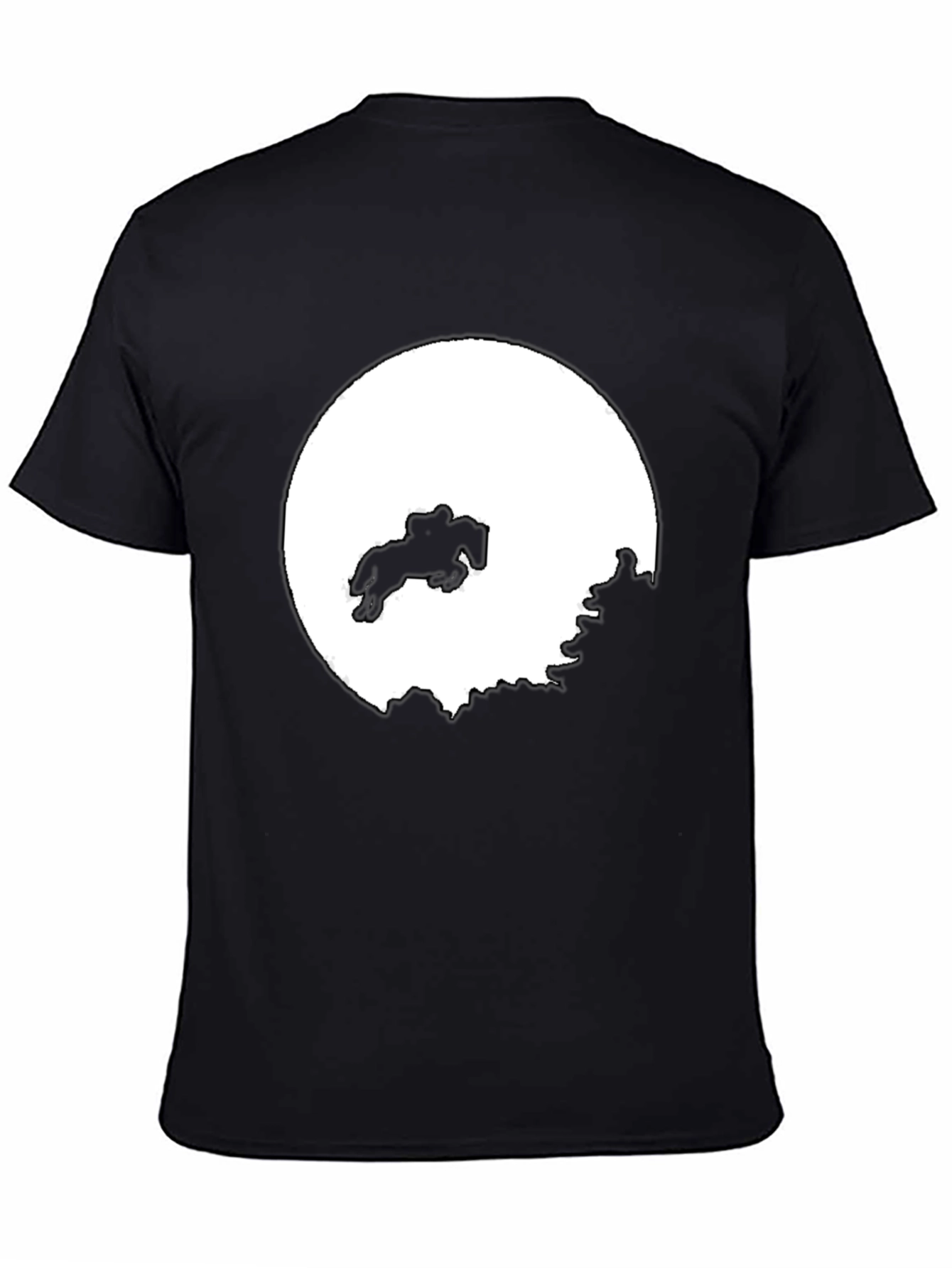 Equestrian Silhouette Tee - Black Cotton Blend